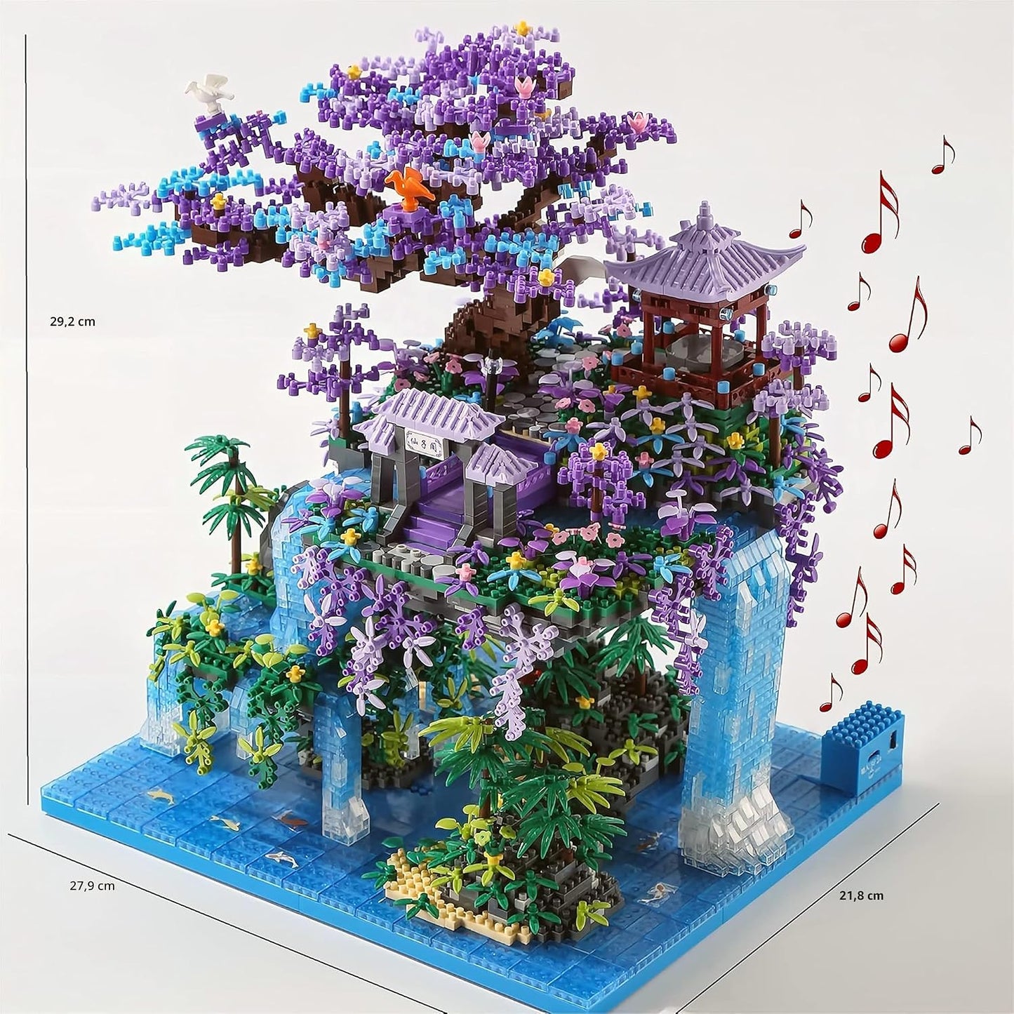 Yushinv Juego de construcción de árbol de cerezo en flor con caja,...