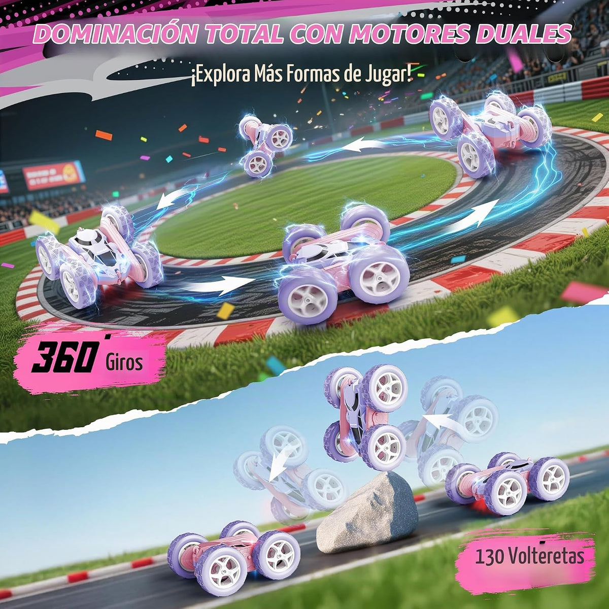 Hamdol Auto a control remoto para niñas, vehículo de control remoto...