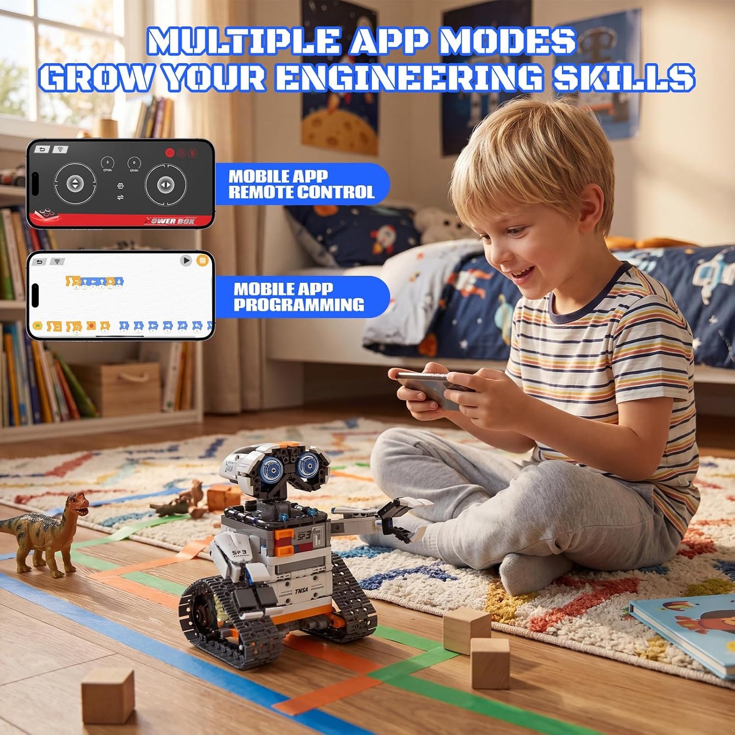 HPROMOT Kit de construcción de robot STEM 5 en 1, 688 piezas de jug...