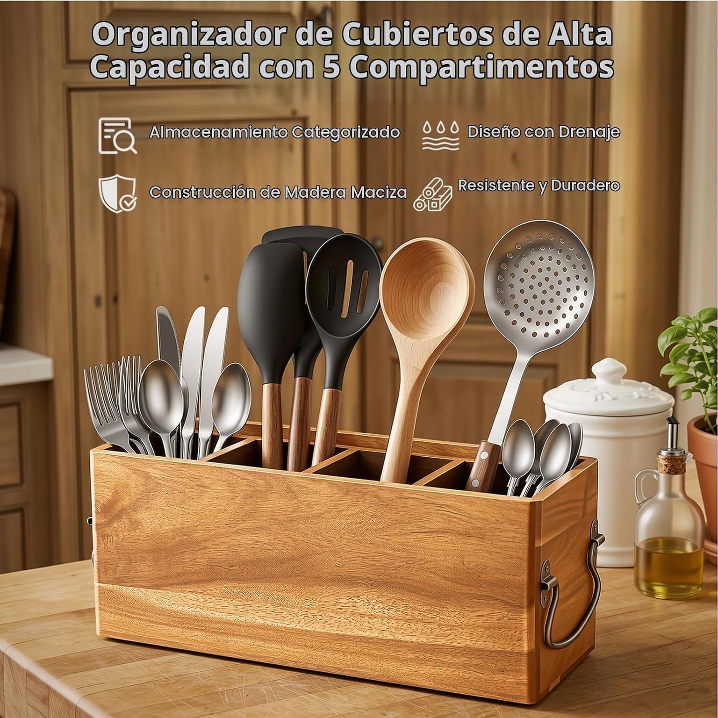 SMOCEN Soporte para utensilios de cocina para encimera, organizador...