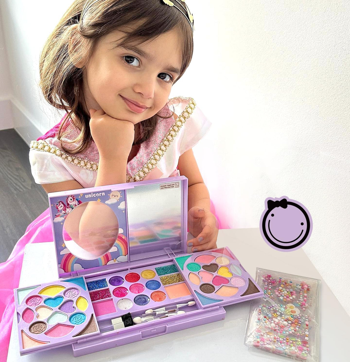 Tomons Kit de maquillaje para niños, juego de cosméticos lavables p...