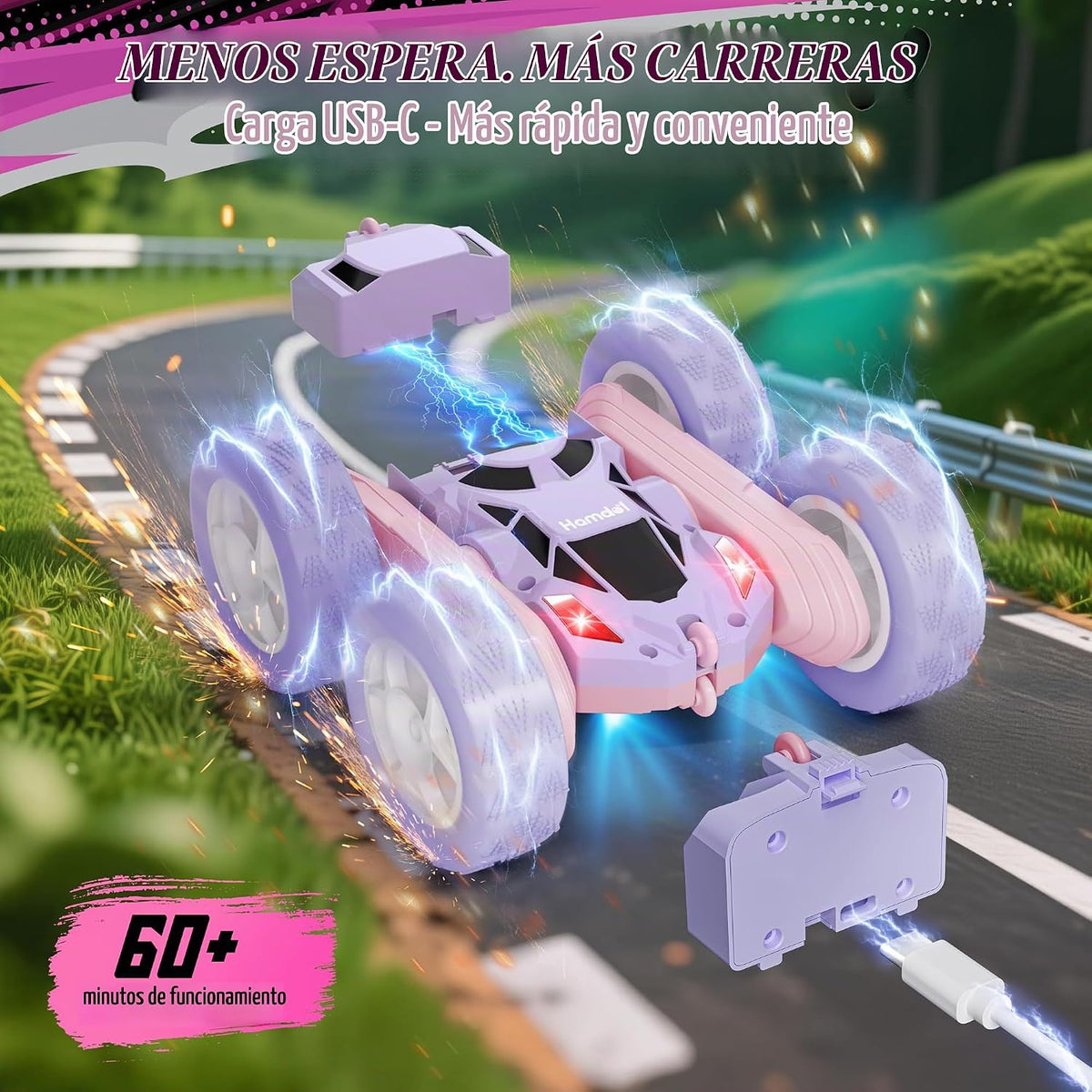 Hamdol Auto a control remoto para niñas, vehículo de control remoto...