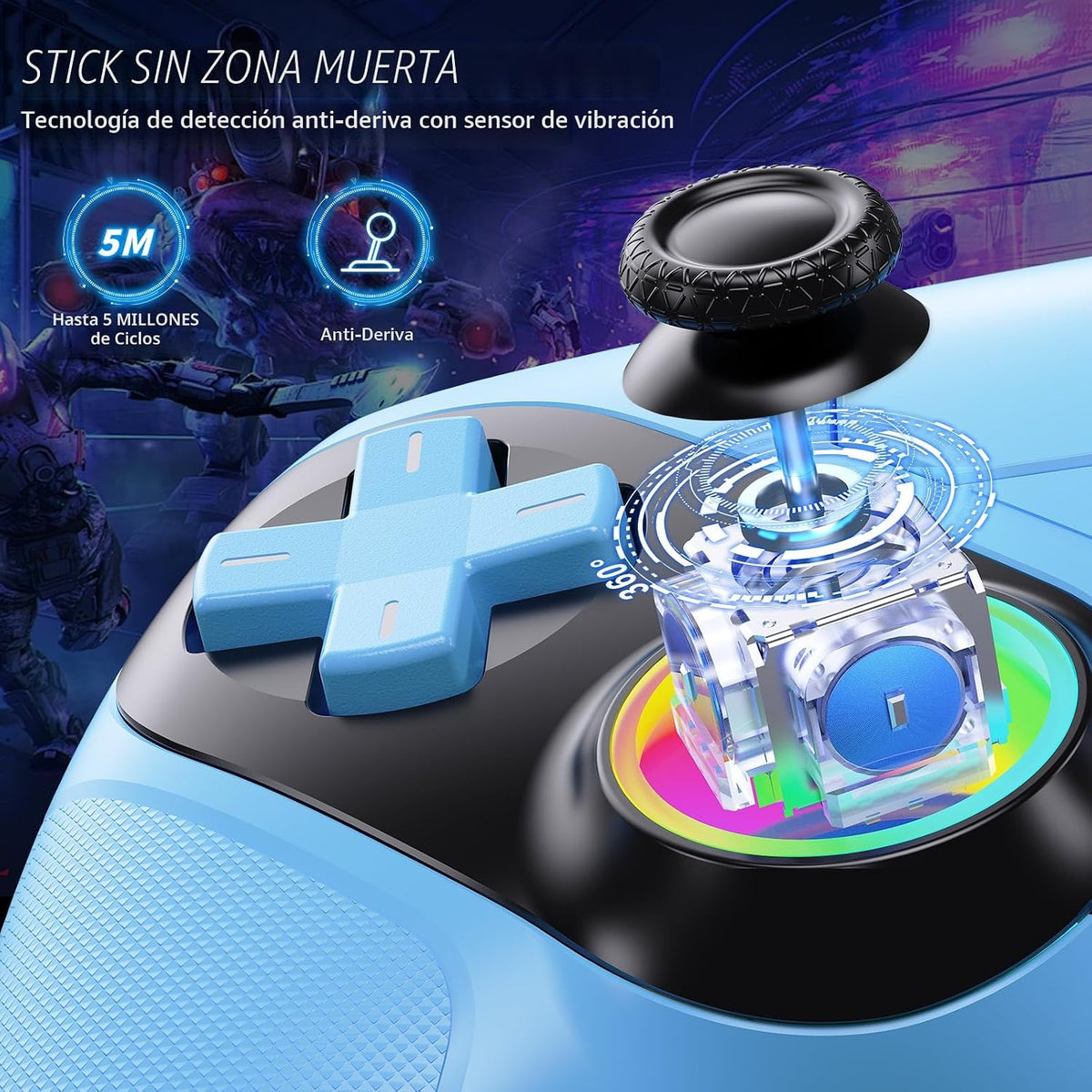 Dinosoo Controlador inalámbrico RGB para PS5\/PlayStation 5 PC, Con...