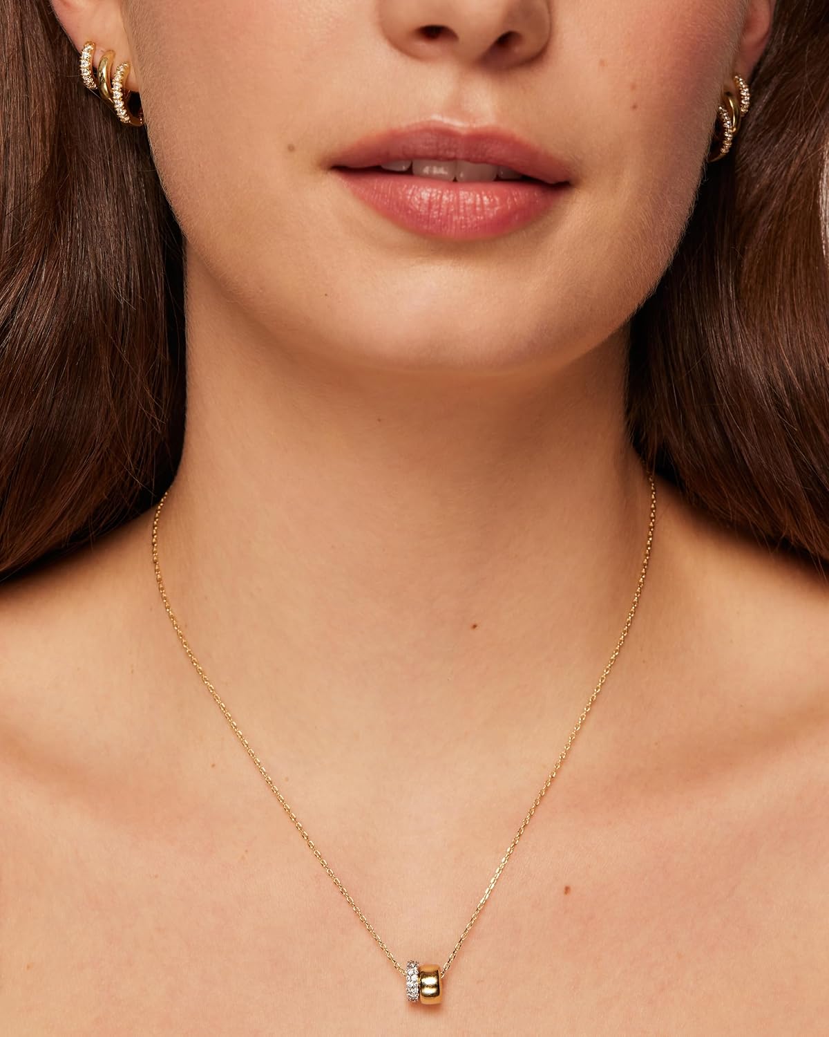 PAVOI Collar con colgante chapado en oro de 14 quilates para mujer...