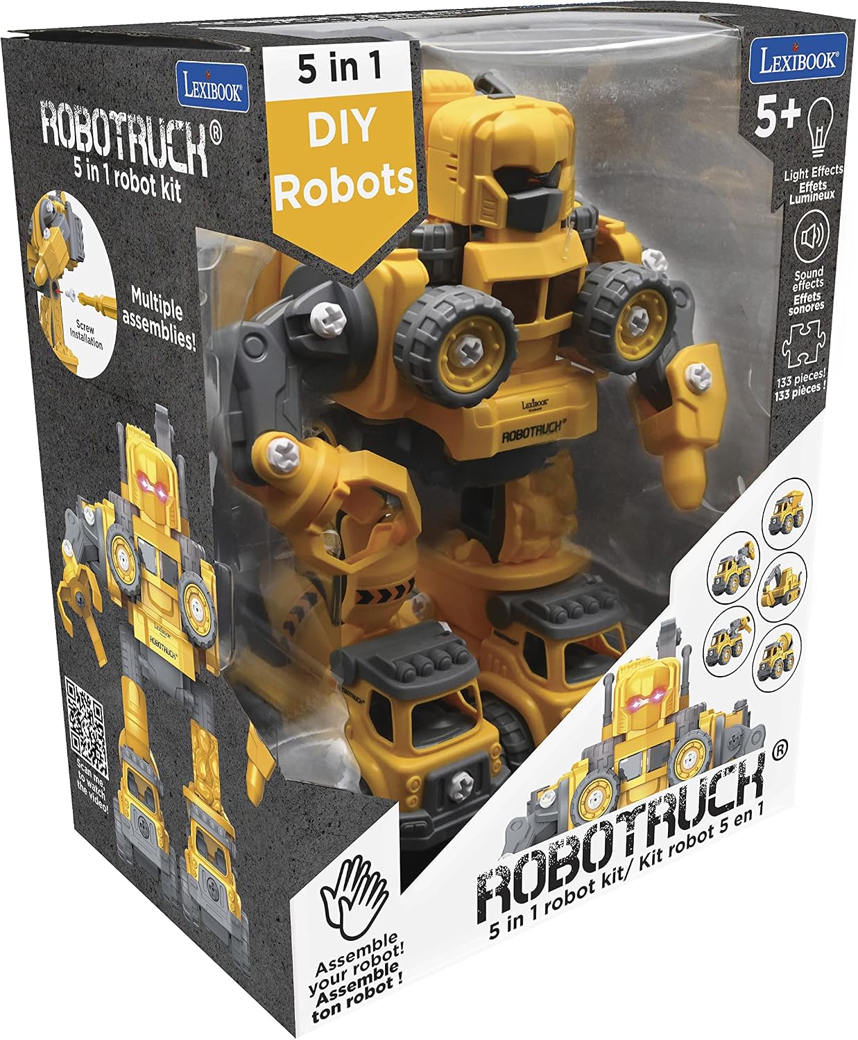 LEXiBOOK Robotruck®, kit de robot 5 en 1 para construir tú mismo, v...
