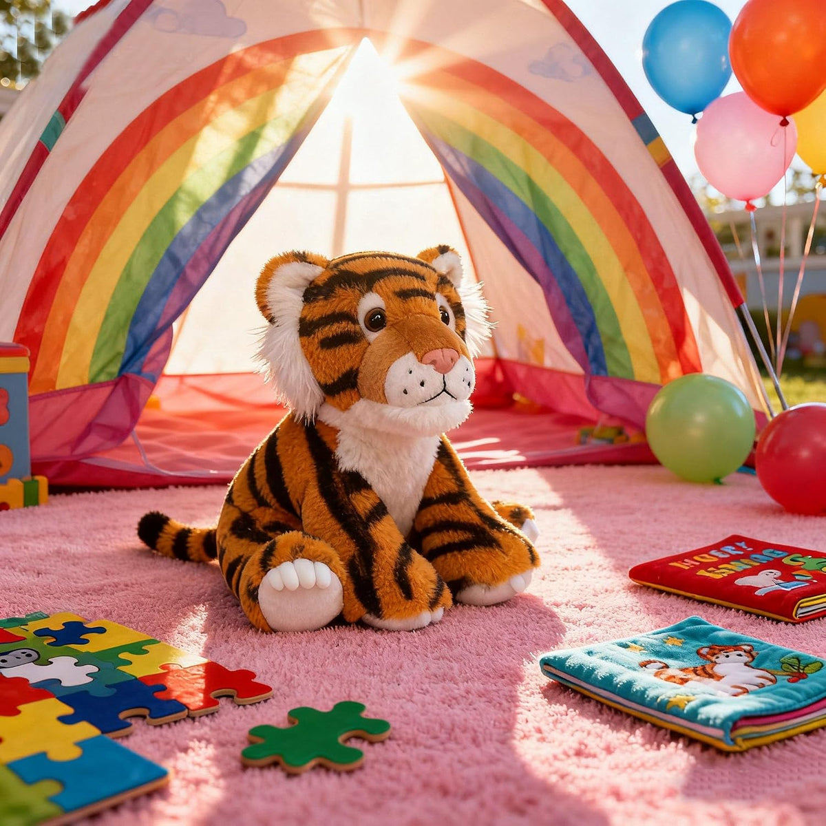 YUKOUQIAN Lindo animal de peluche de tigre, juguete de 8 pulgadas,...