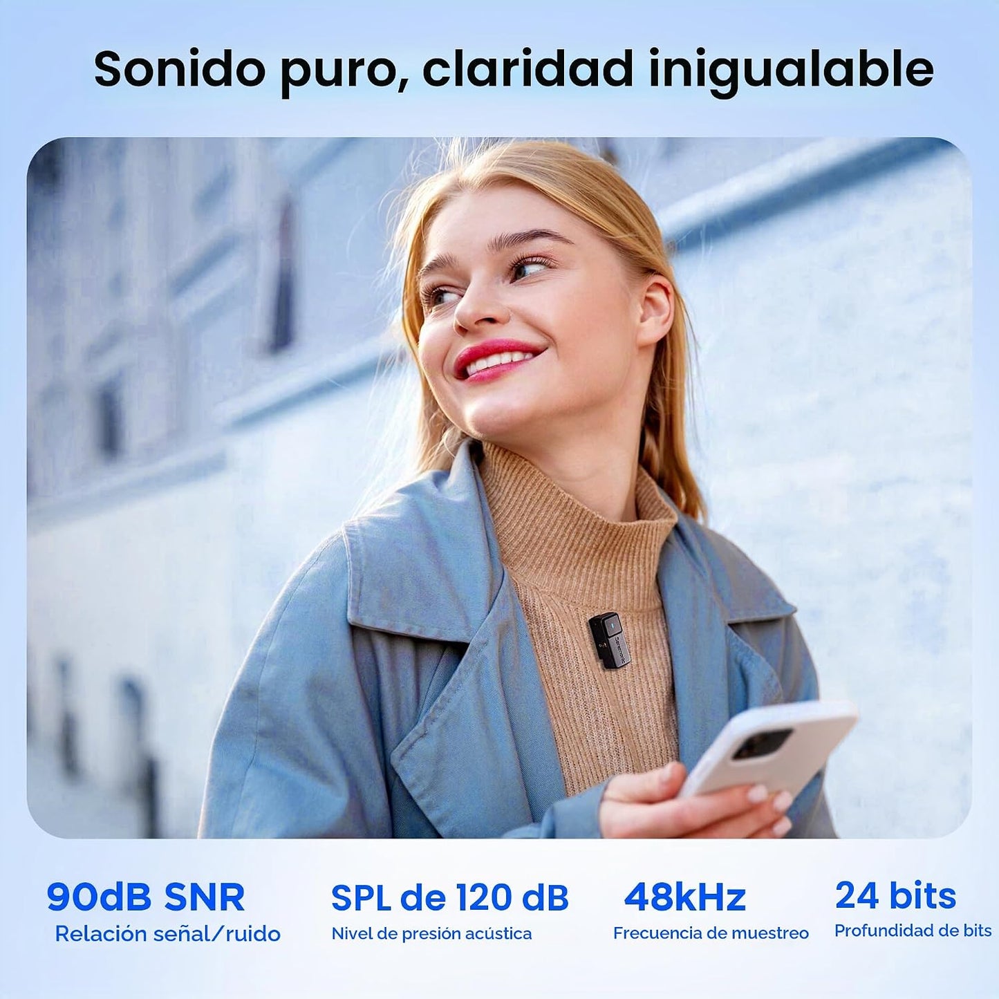 Saramonic Micrófono inalámbrico de aire para iPhone\/cámara\/Androi...