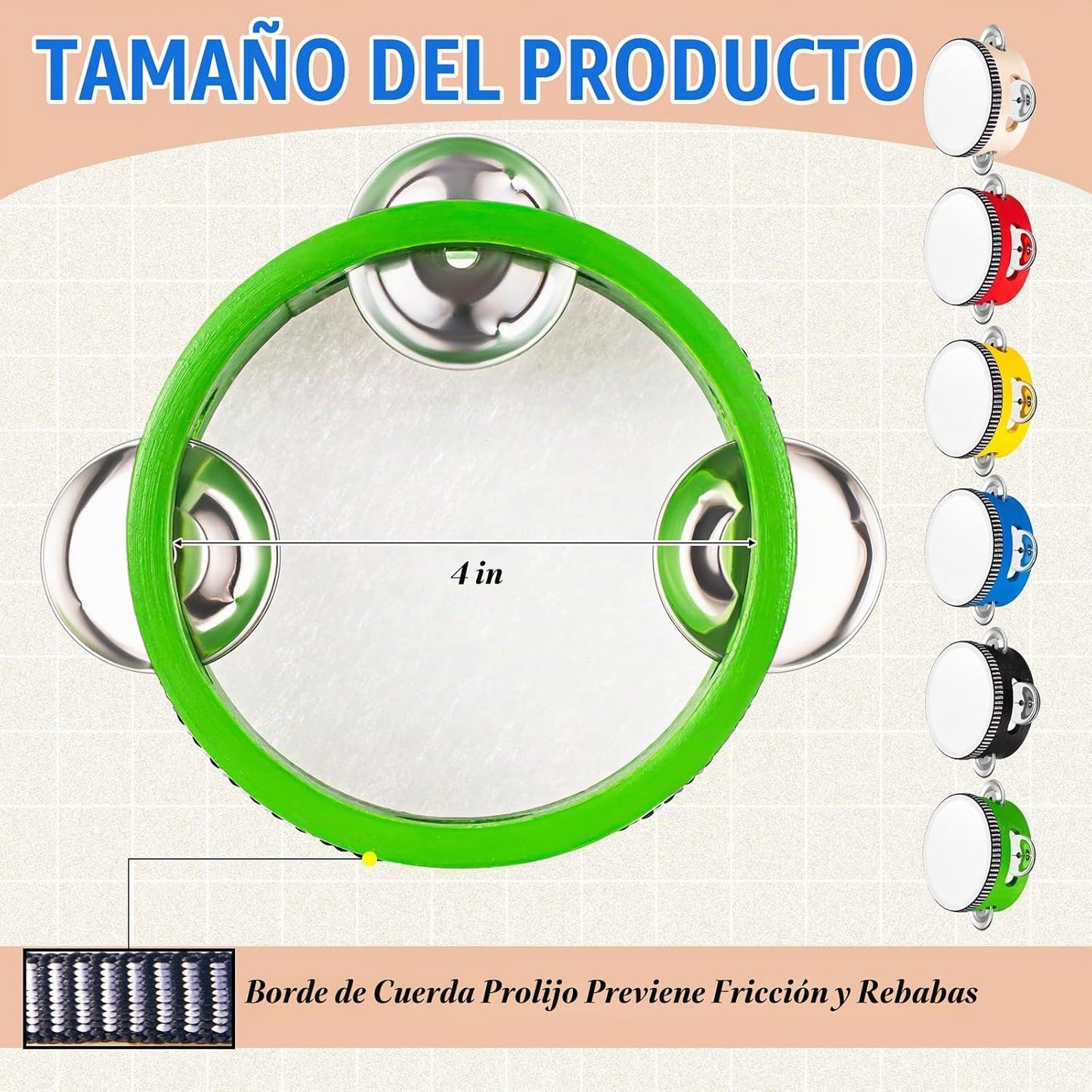 Lukmaa 12 piezas de pandereta a granel para adultos, instrumento de...