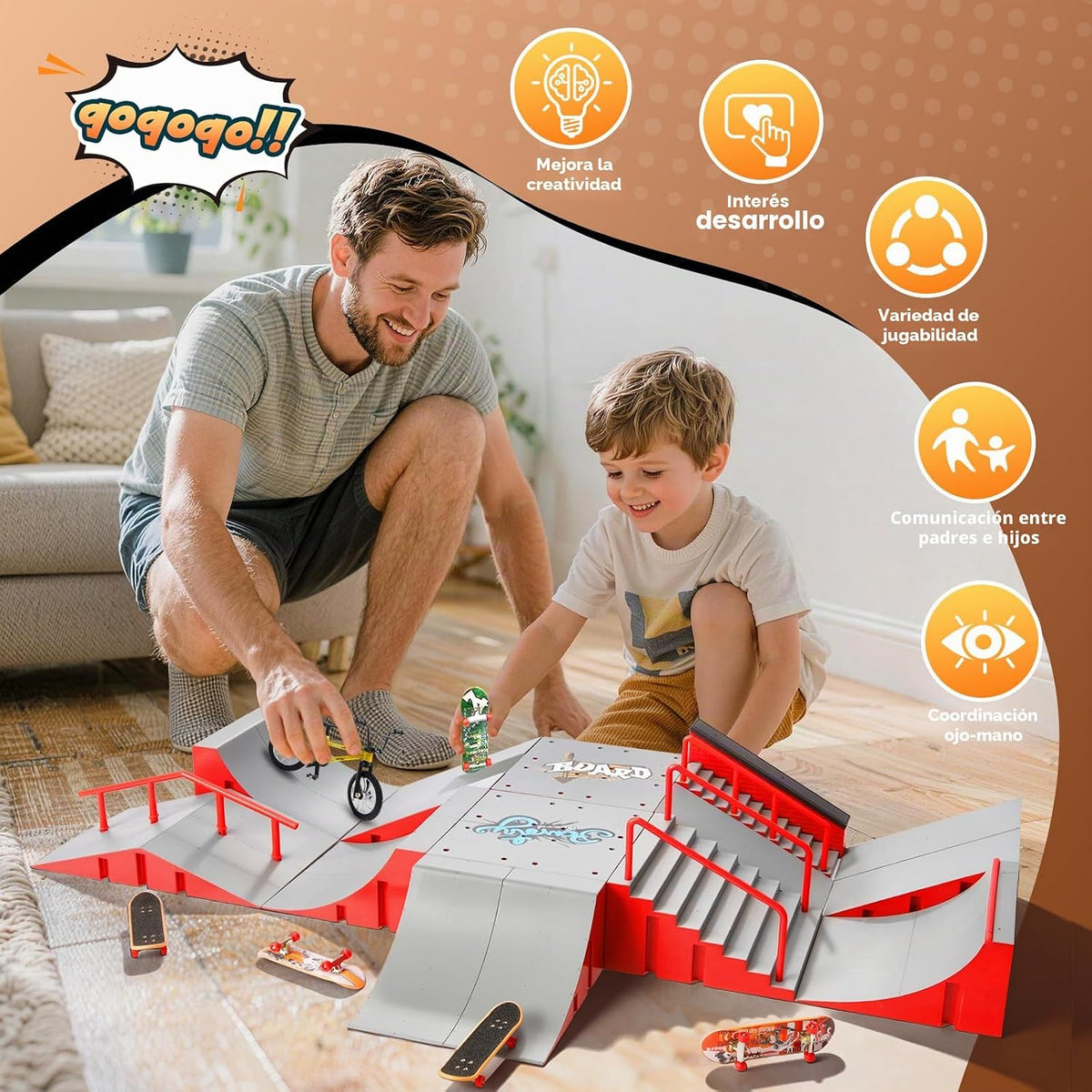 RNGODO Finger Skateboard Park Kits, juego de rampa de patineta de d...