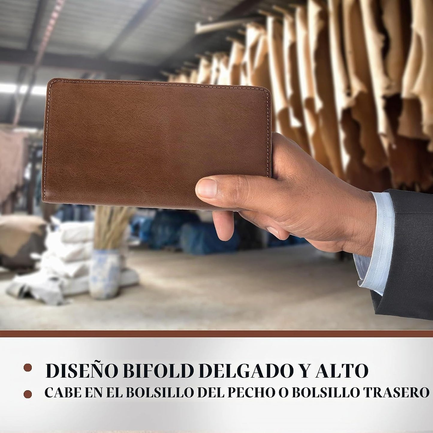 Tony Perotti Billetera para hombre de cuero italiano | Cartera tipo...