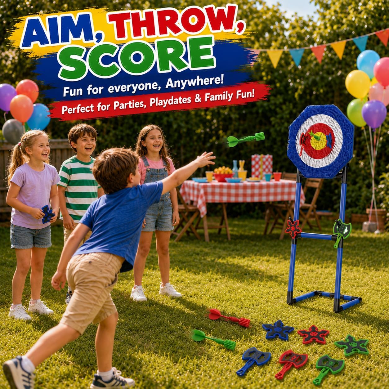 Joysweetoy Juego de lanzamiento de hachas para patio trasero: juego...