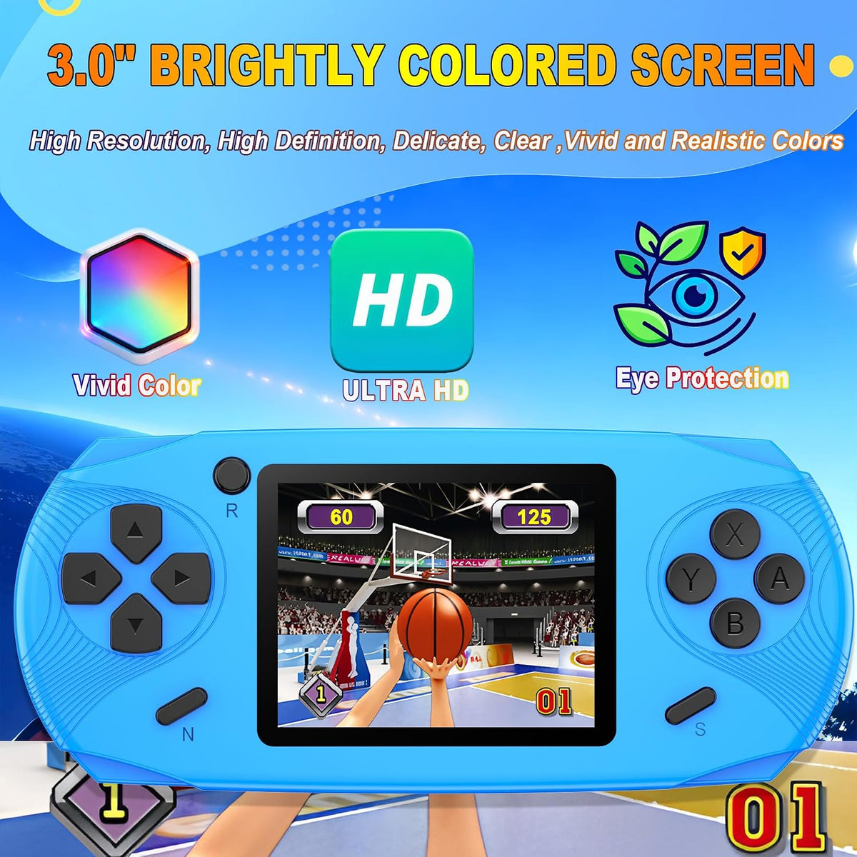 Beijue - Juegos de consola de mano de 16 bits para niños y adultos,...
