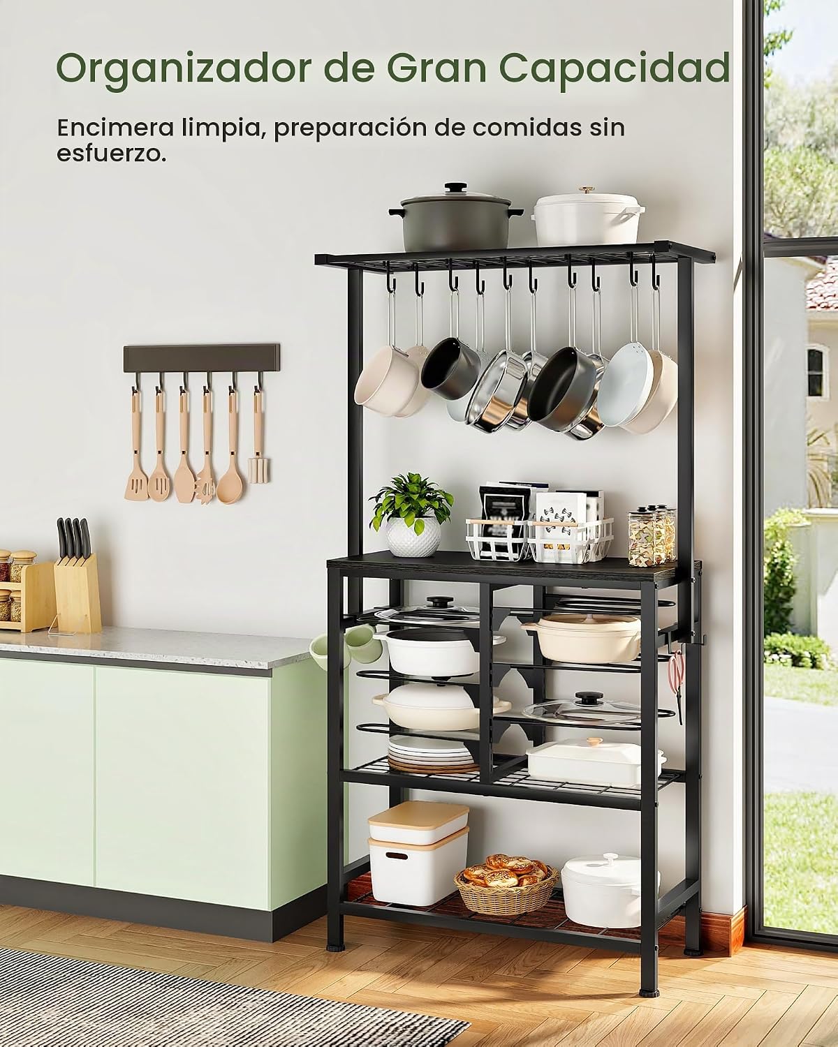 CHOEZON Estante organizador para ollas y sartenes, estante para pan...
