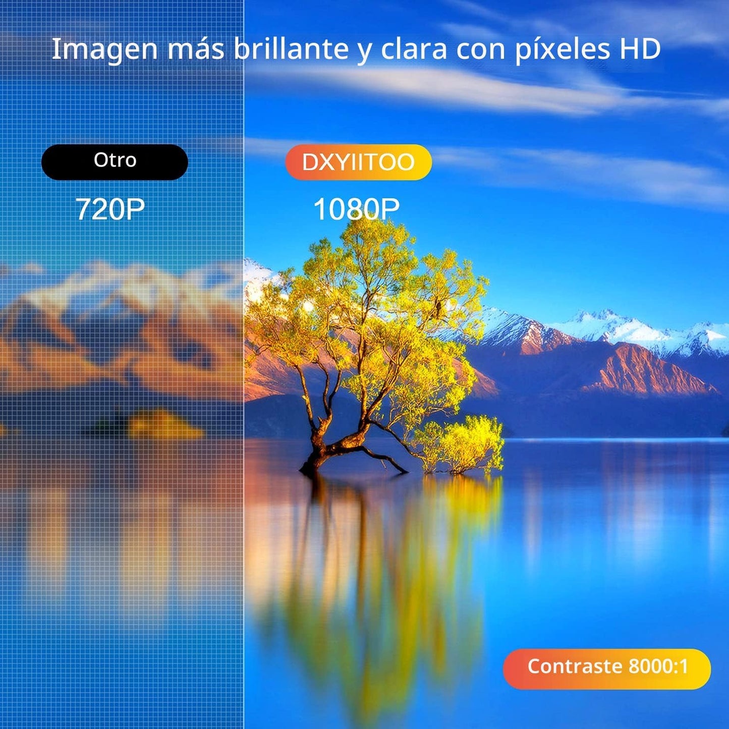 Proyector Native 1080P con WiFi 6 y Bluetooth bidireccional, proyec...
