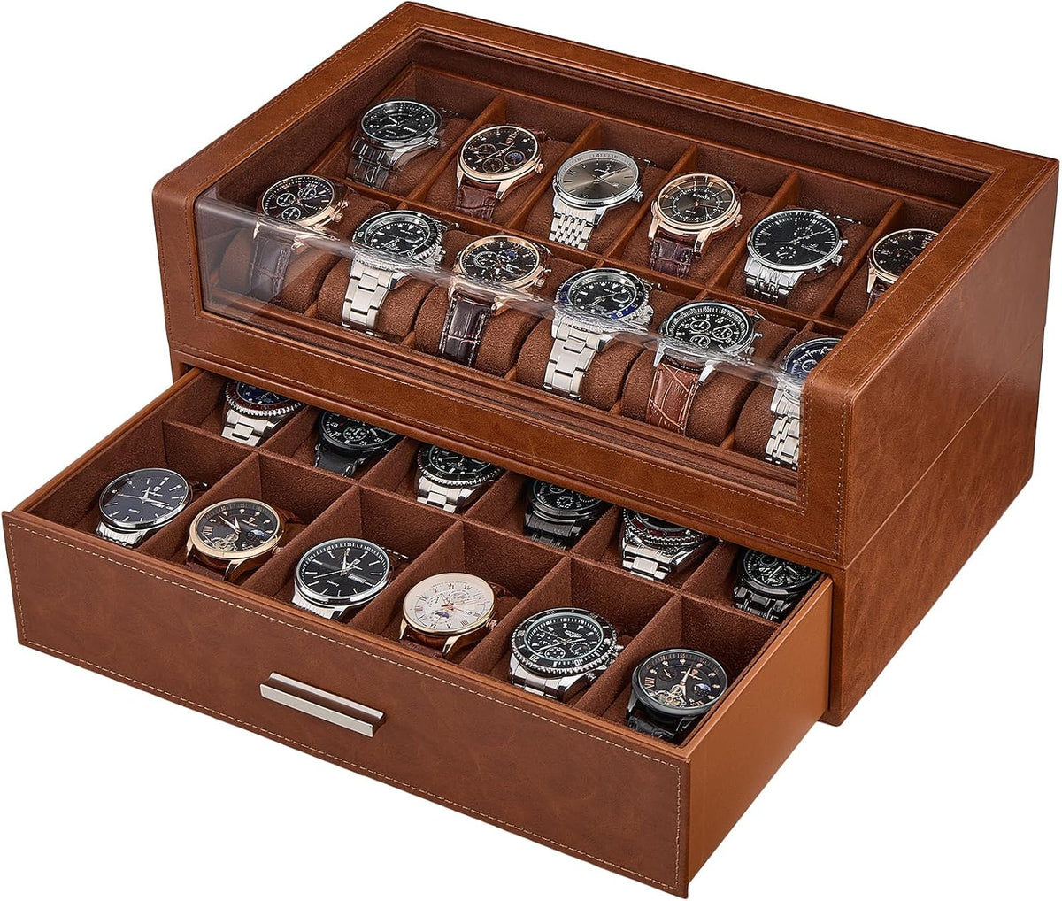 ProCase Caja de reloj para hombres, soporte de exhibición de reloj...