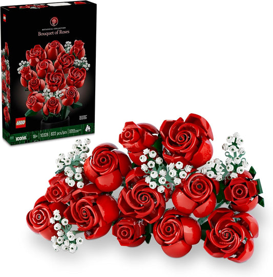 LEGO Botanicals - Ramo de rosas artificiales, juego de construcción...
