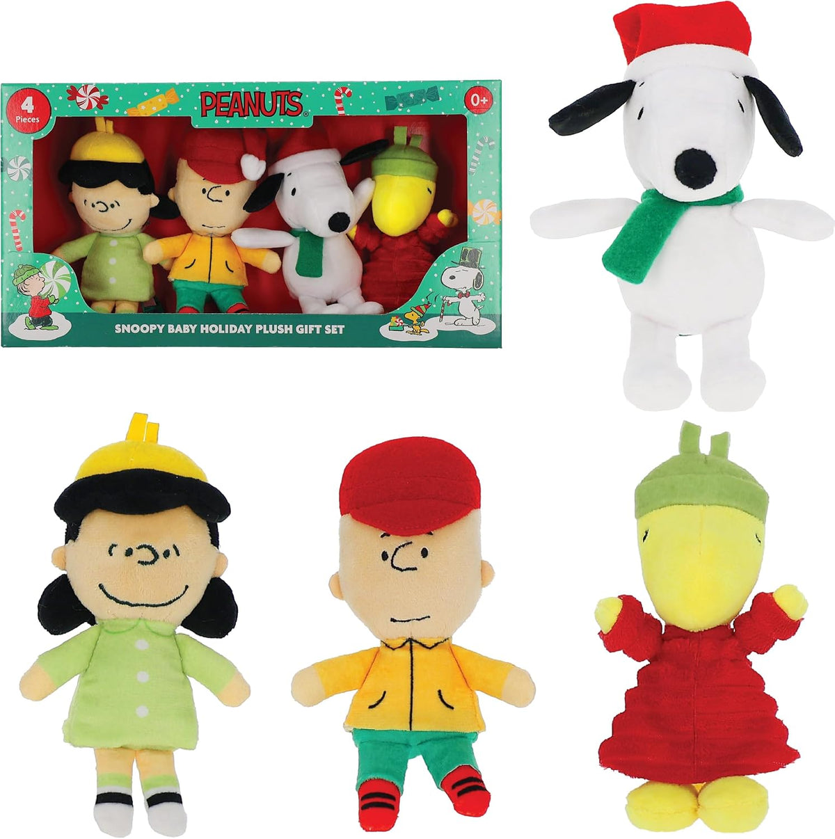 Kids Preferred Peanuts - Juego de peluche de 4 piezas, Charlie Brow...