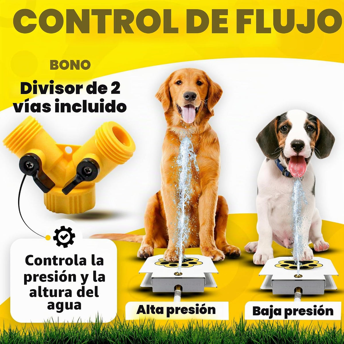 Trio Gato Fuente de agua para perros al aire libre, con patas de as...