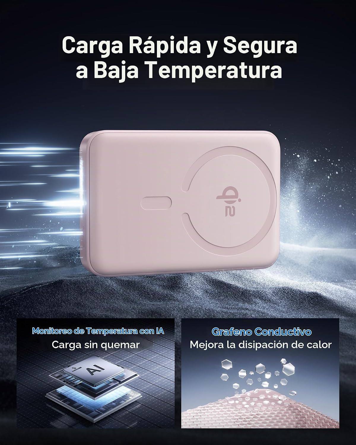 Baseus - Cargador portátil para MagSafe, banco de energía magnética...