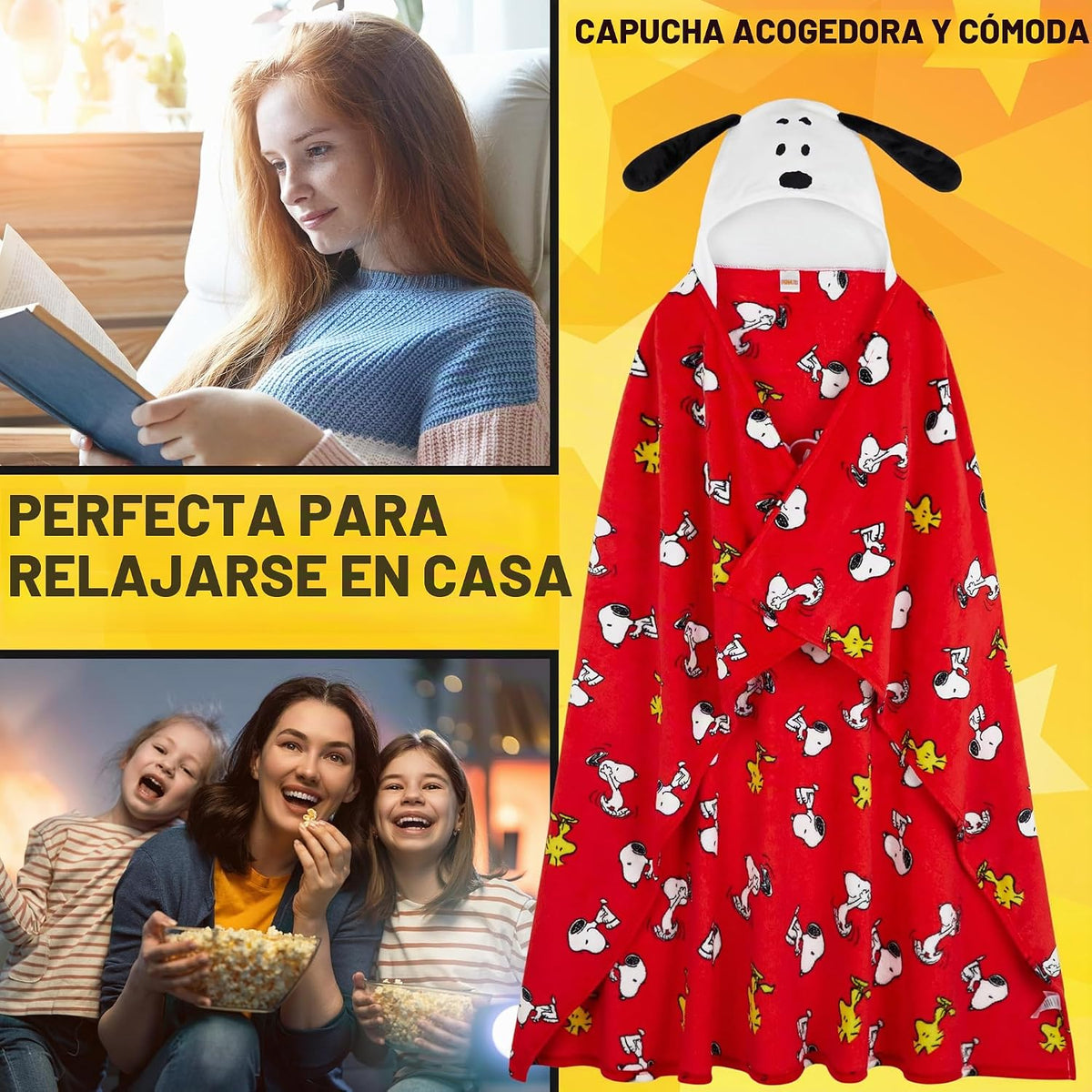 Get Trend Manta para adultos con capucha de 51 x 59 pulgadas, manta...