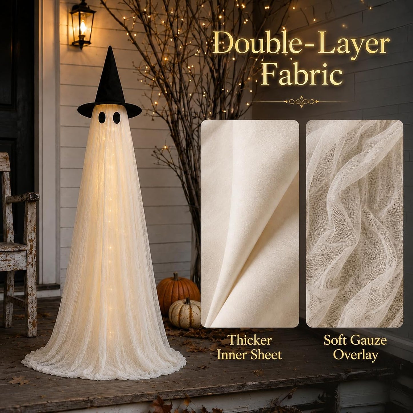 Decoraciones de Halloween para exteriores, paquete de 3 fantasmas |...
