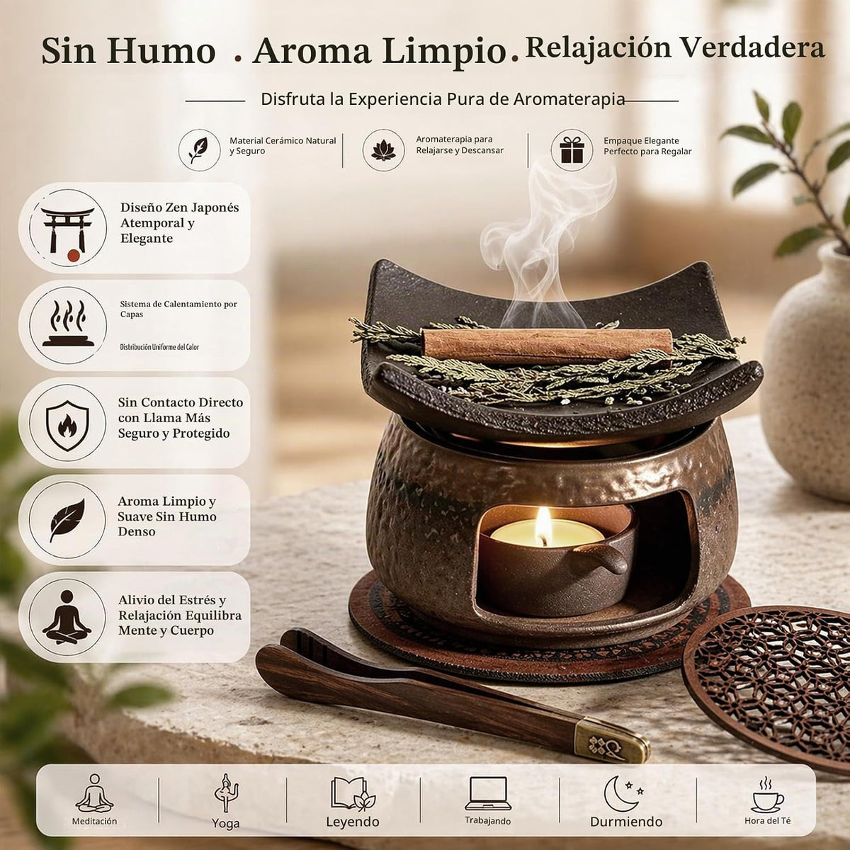 Kit de quemador de hierbas Zen, juego de quemador de aromaterapia d...