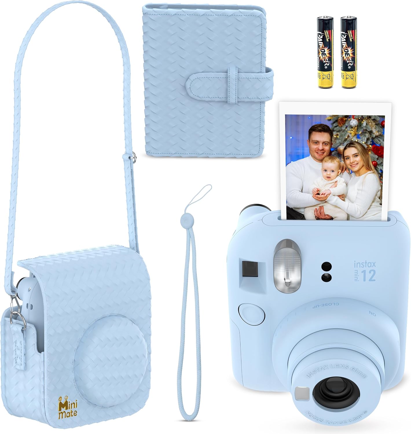 Fujifilm Cámara Instantánea Instax Mini 12 Azul Pastel + Funda Dise...