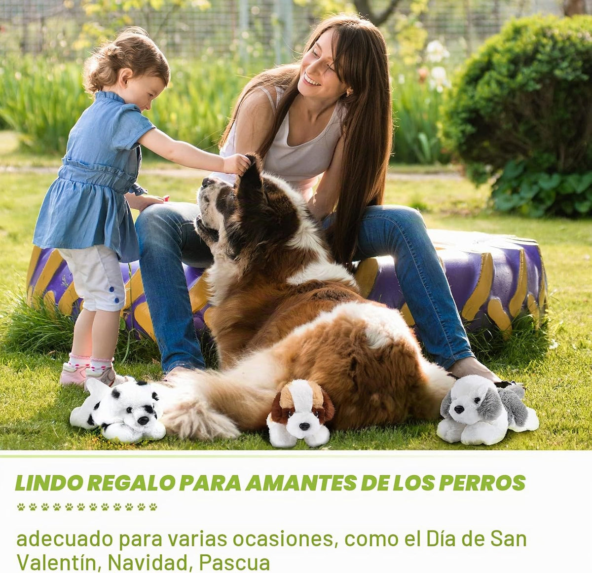 Skylety - 3 piezas de peluche para perro, San Bernardo, pastor, per...