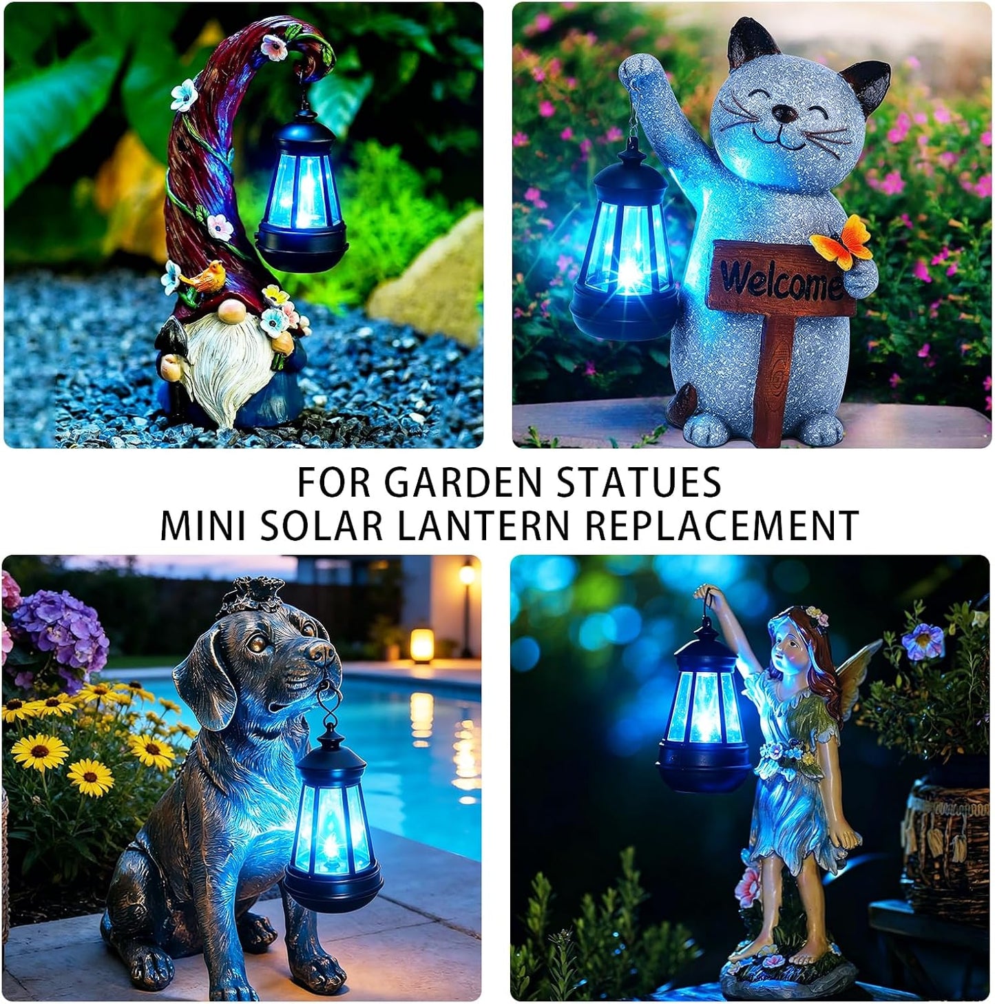 Mini linterna solar de repuesto para estatua al aire libre, luces s...