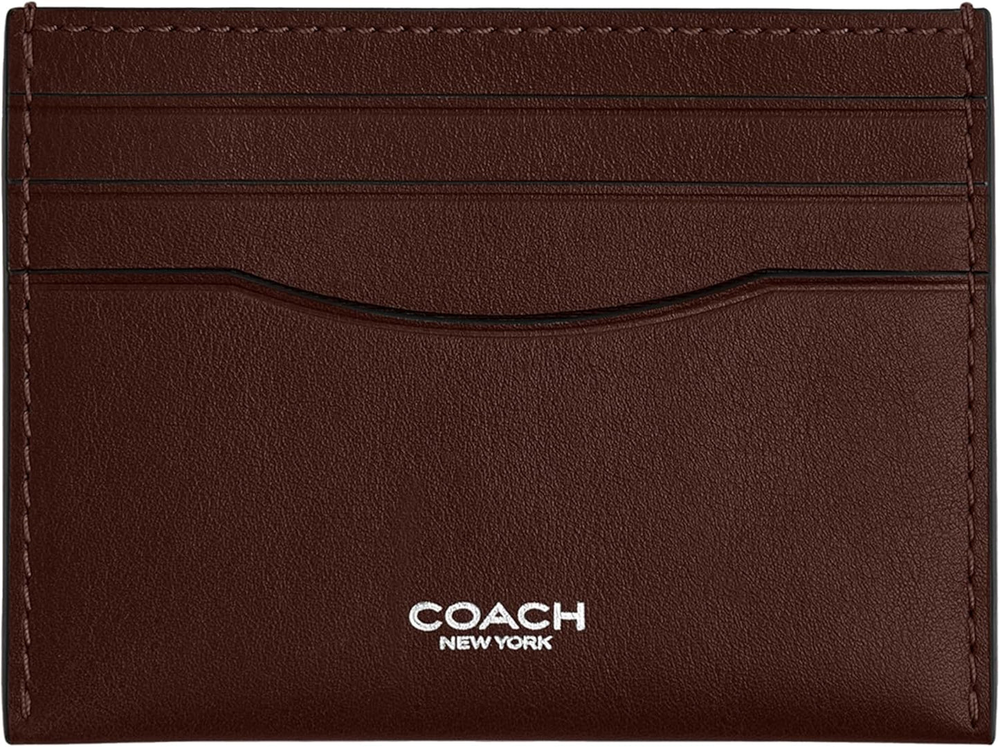 Coach Estuche plano para tarjetas en cuero de grano natural, Arce,...