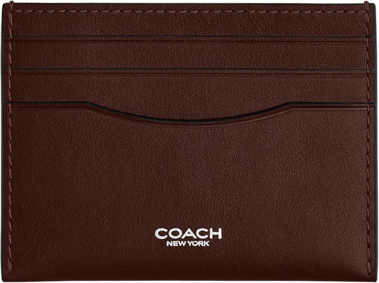 Coach Estuche plano para tarjetas en cuero de grano natural, Arce,...