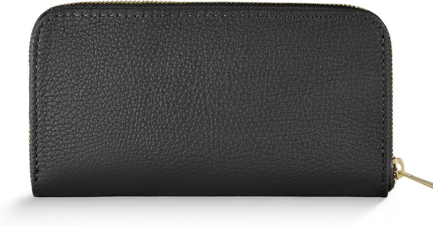 TAKEASY Cartera italiana de piel de becerro auténtica para mujer co...