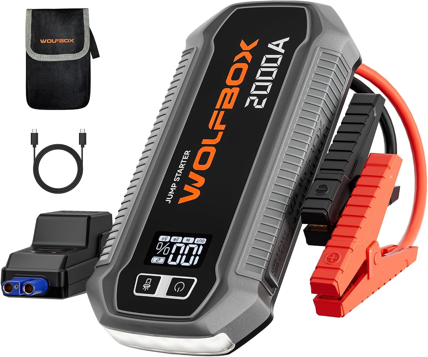 WOLFBOX Arrancador de batería portátil de 2000 A y 44.4 Wh (7L\/6L)...