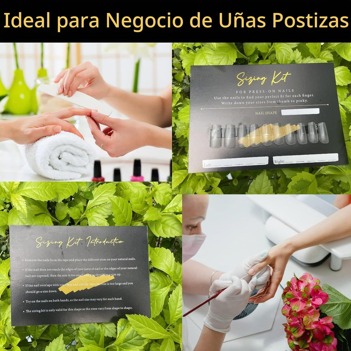 Tarjeta de tamaño de uñas a presión para negocios de uñas, lámina n...