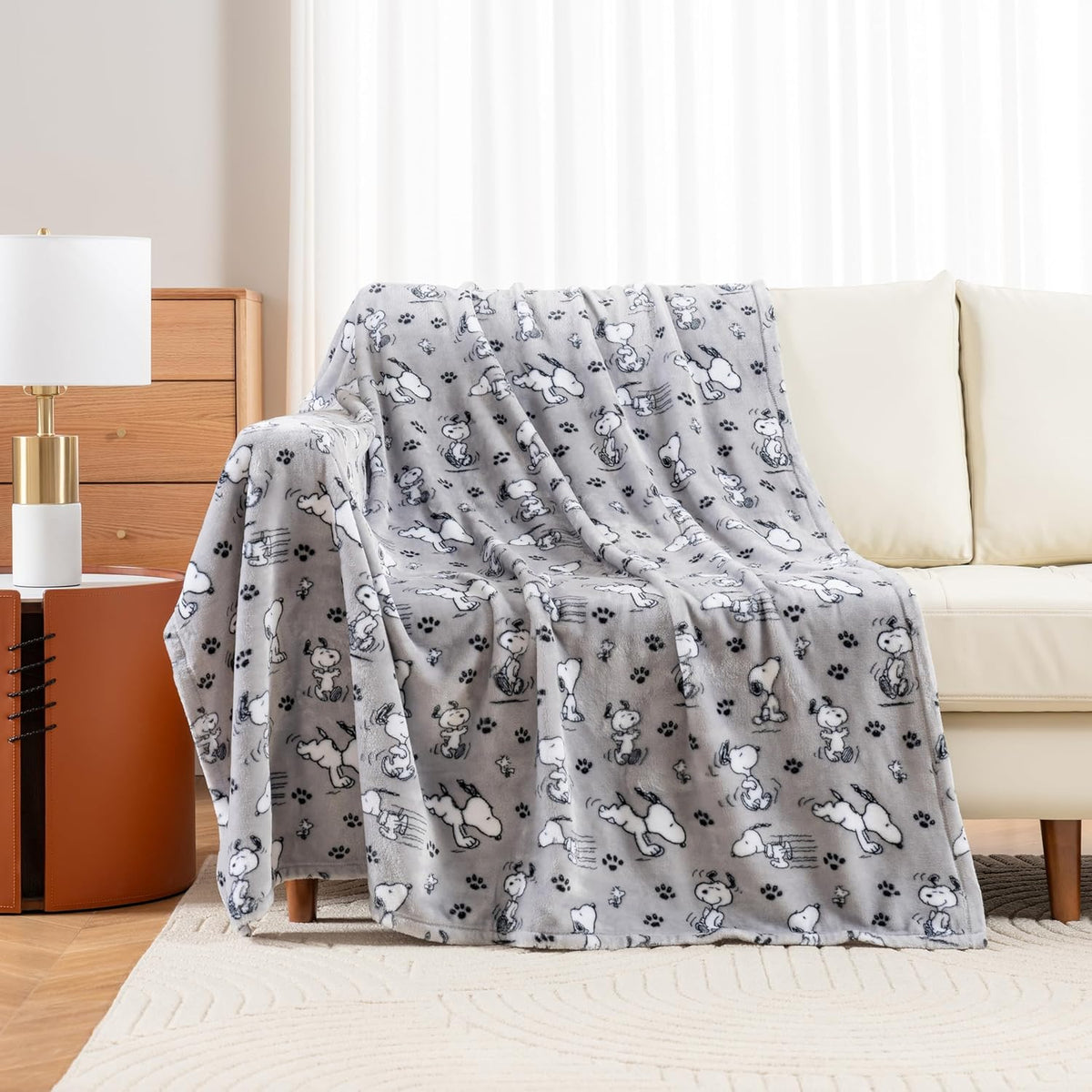 Berkshire Blanket Peanuts® VelvetLoft® - Manta de felpa de Snoopy c...