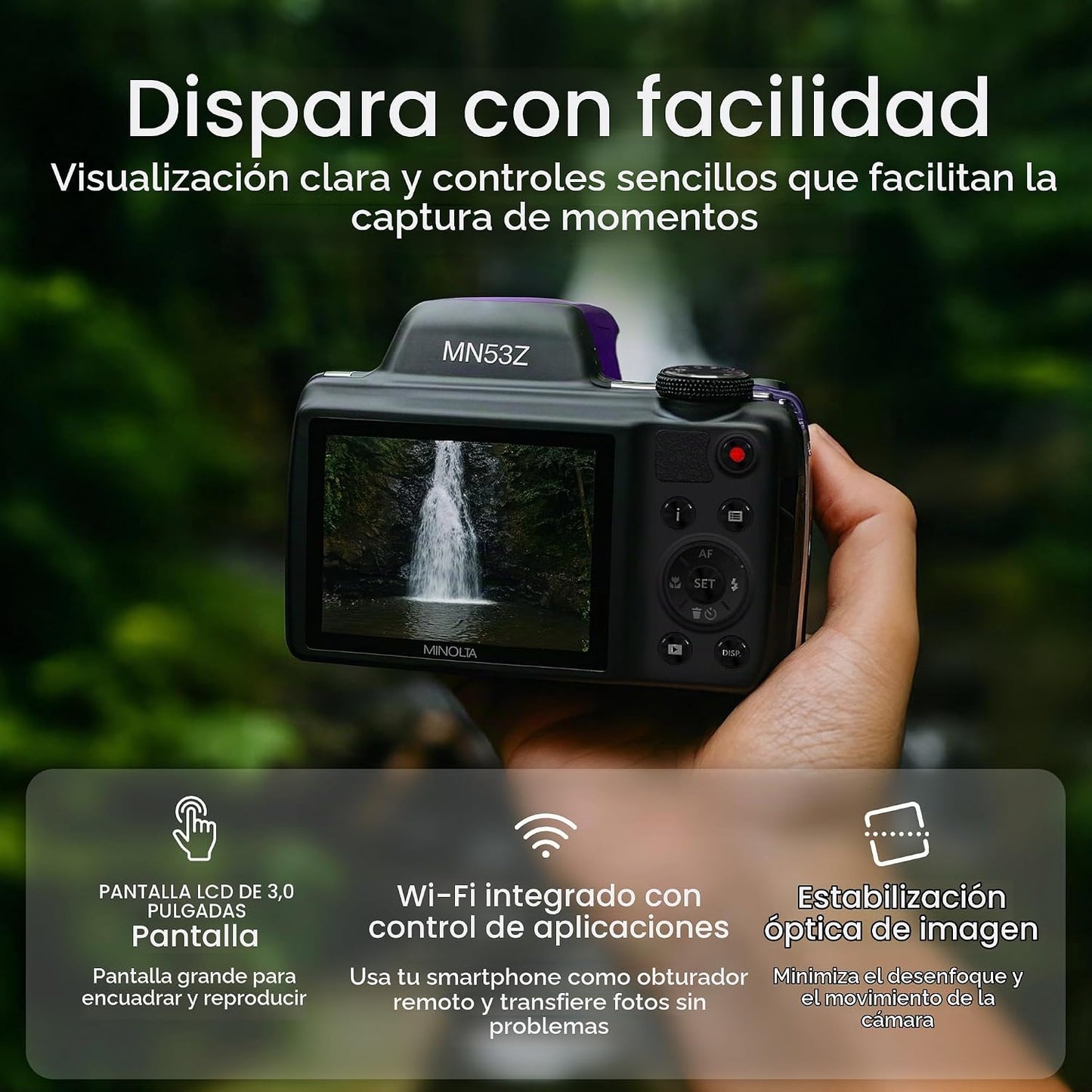 Minolta ProShot MN53Z Cámara de 16 MP, zoom óptico 53X, video de 10...