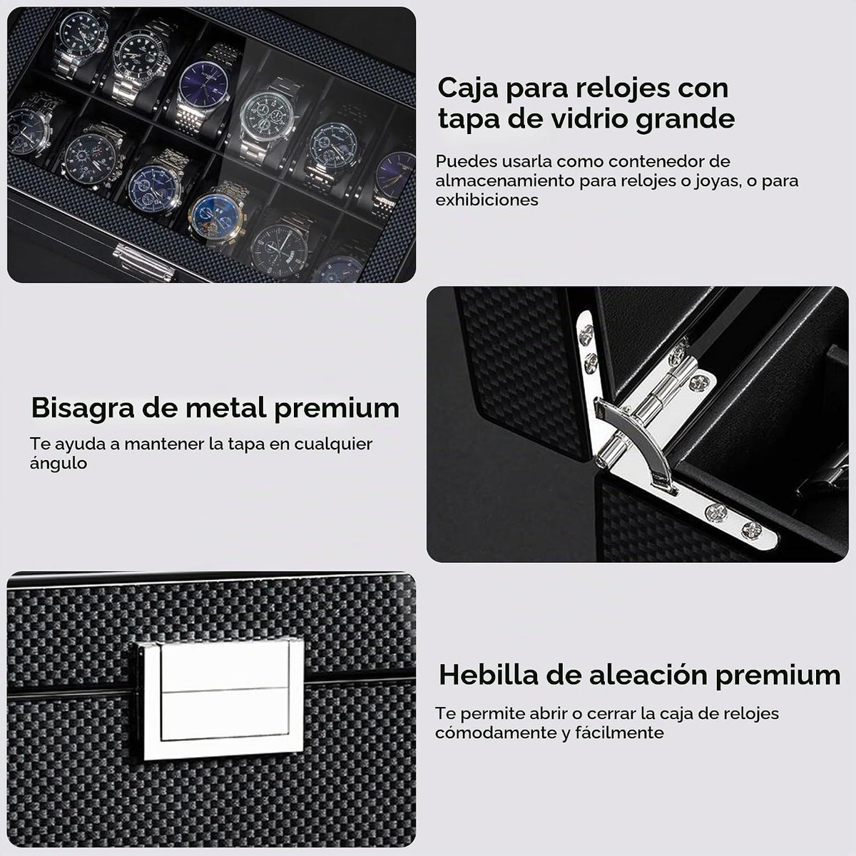 BEWISHOME Estuche de Reloj de Alta Gama, Caja de Reloj de Madera de...