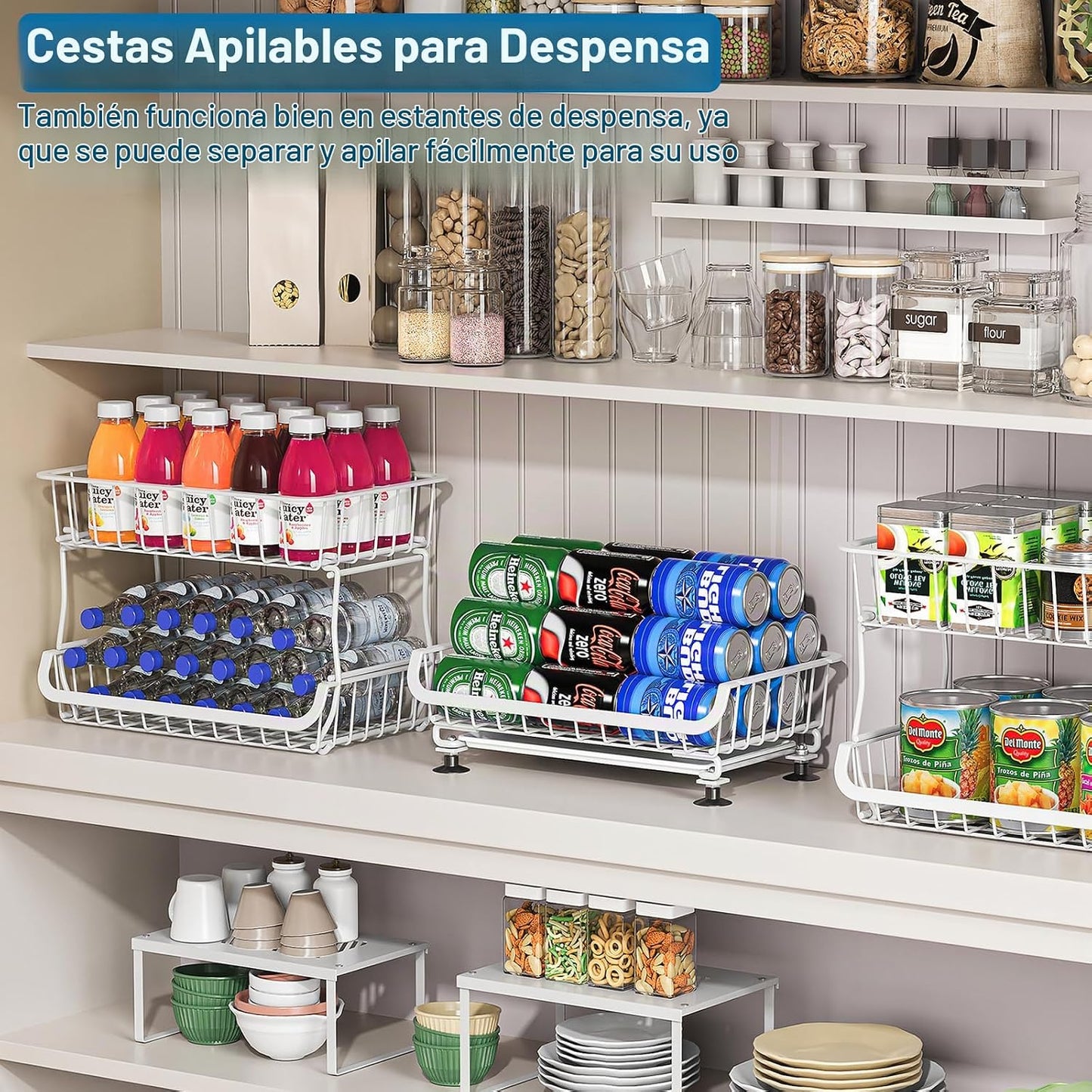 OKZEST Organizador de piso de despensa rodante de 3 niveles y carri...