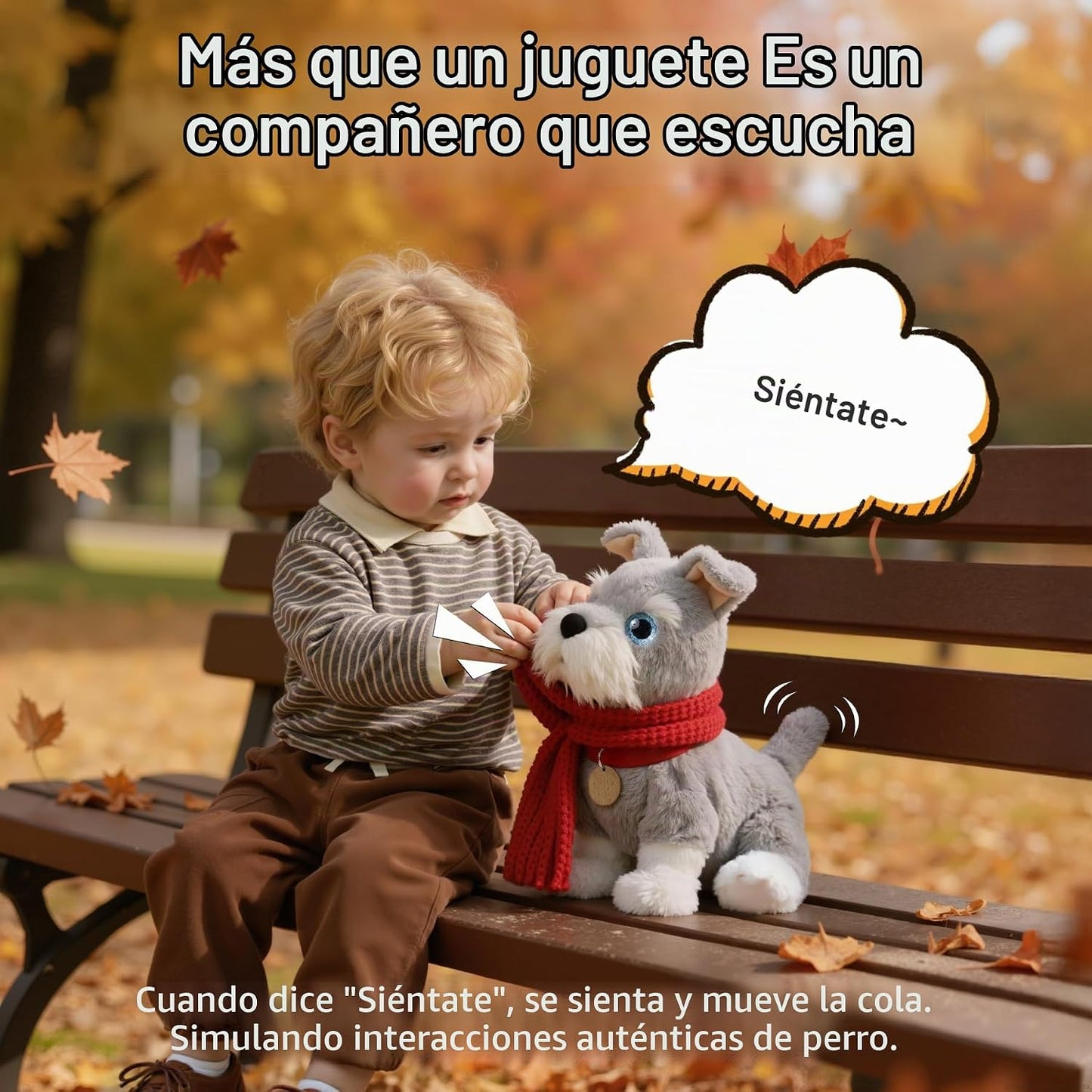 TUMAMA - Juguete electrónico interactivo de peluche para perro, con...