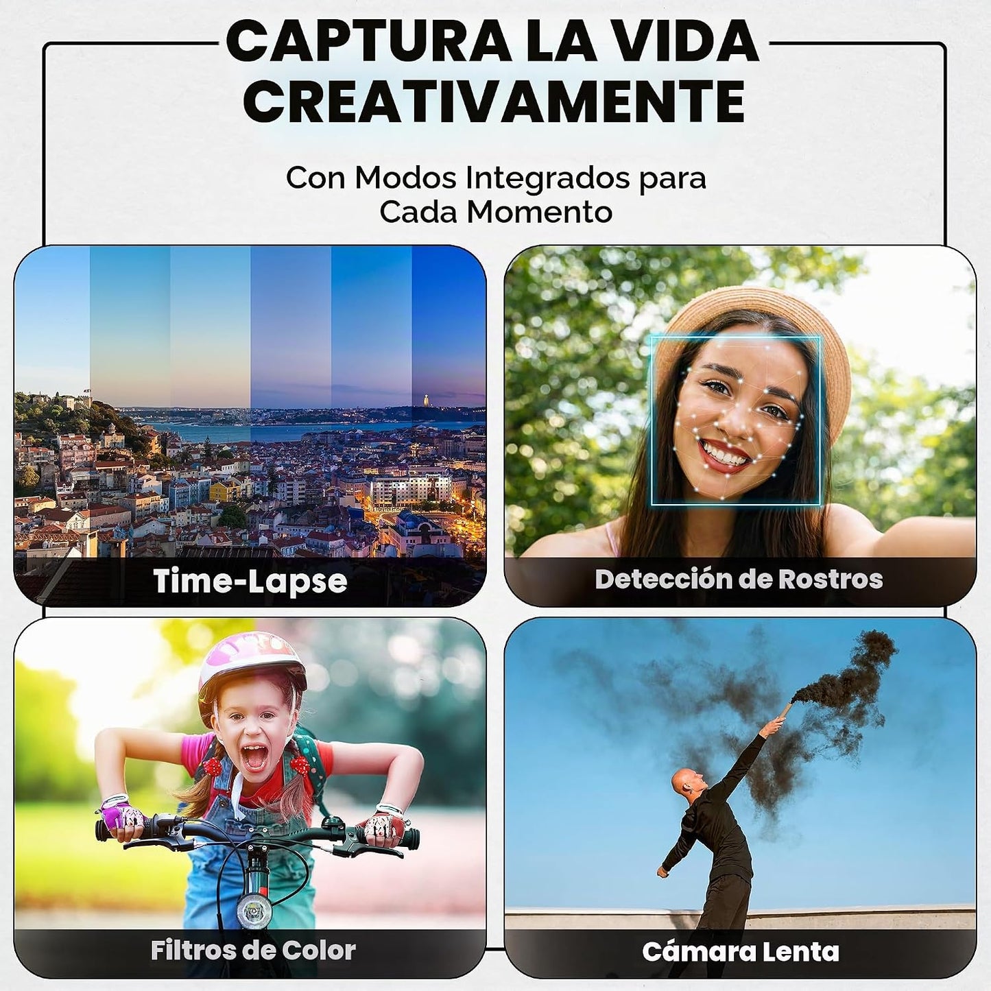 Minolta Cámara digital de 64 MP, 2 vistas, pantallas LCD traseras f...