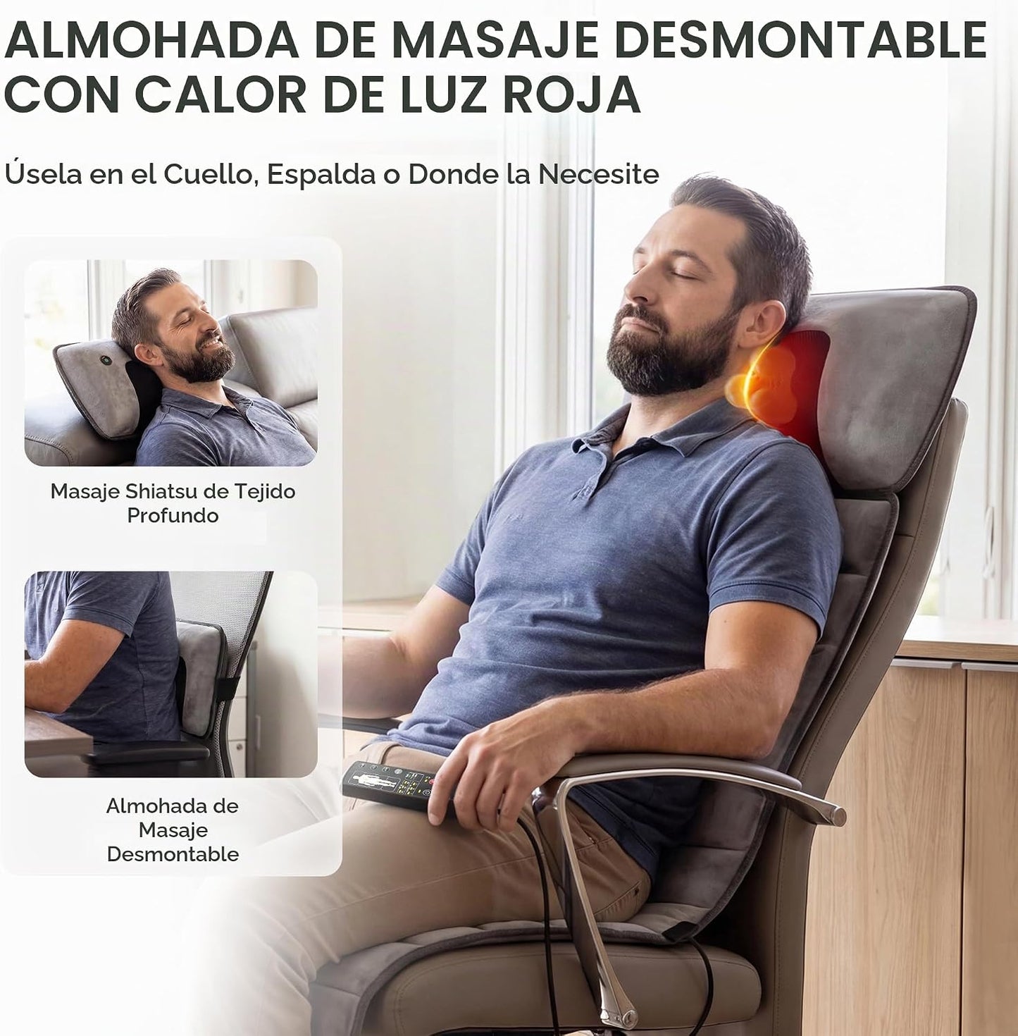 Himouta Alfombrilla de masaje de cuerpo completo con calor, masajea...