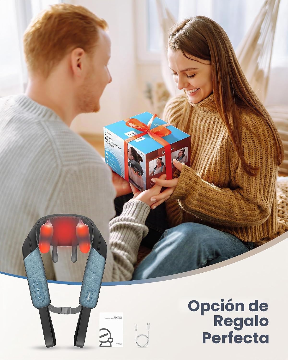 COMFIER FSA Elegible Masajeador Shiatsu de Cuello con Calor para Te...