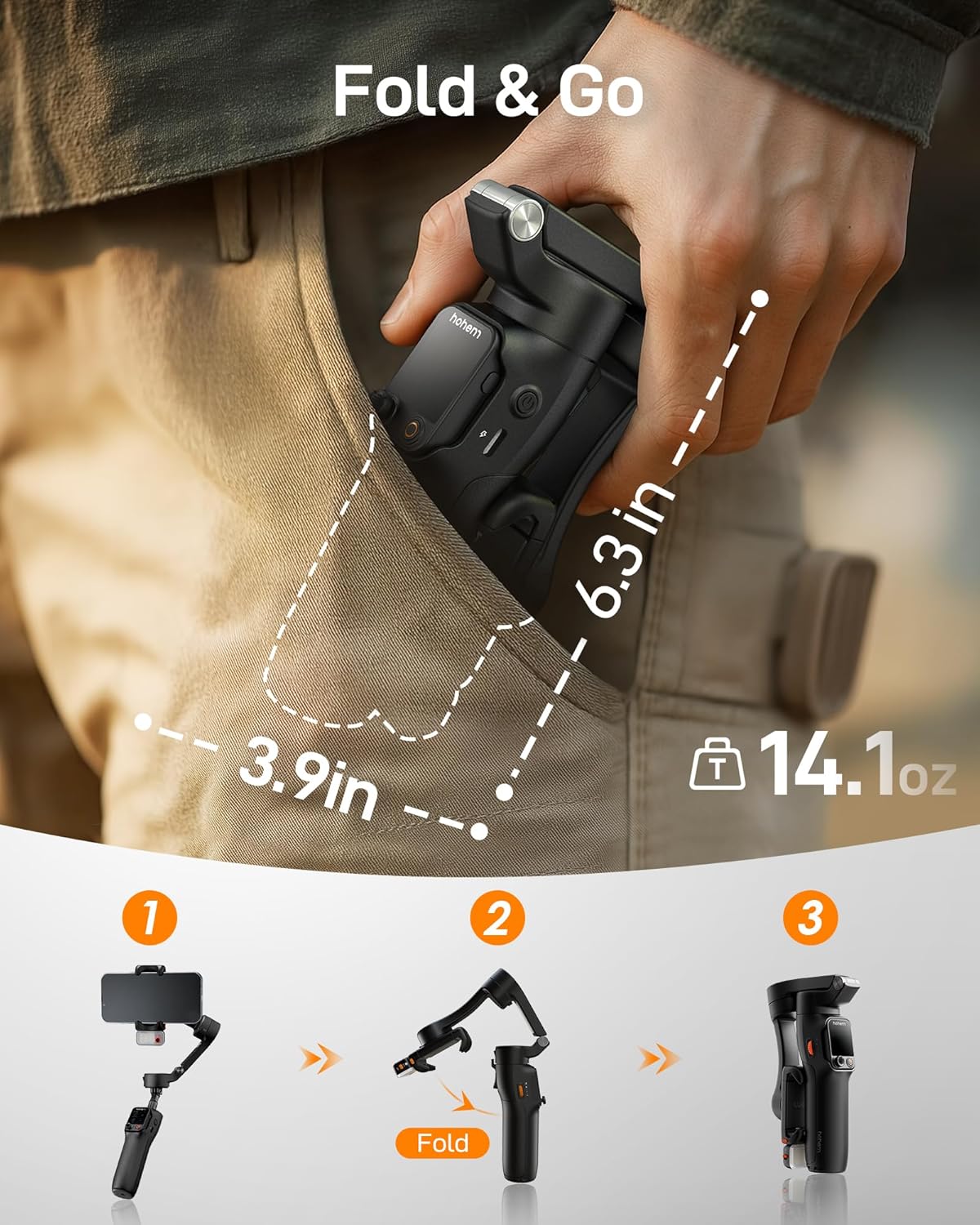 Estabilizador de cardán iSteady V3 Ultra de hohem para iPhone, esta...