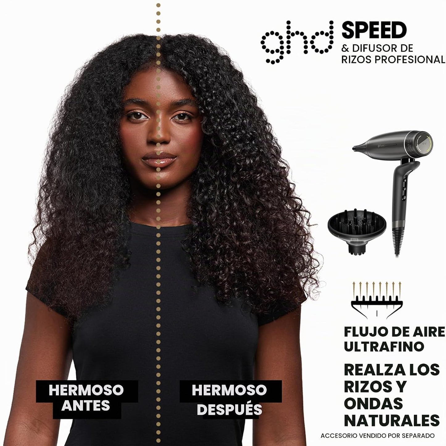 Secador de pelo ghd Speed Ionic: secado rápido, potente, con cont...