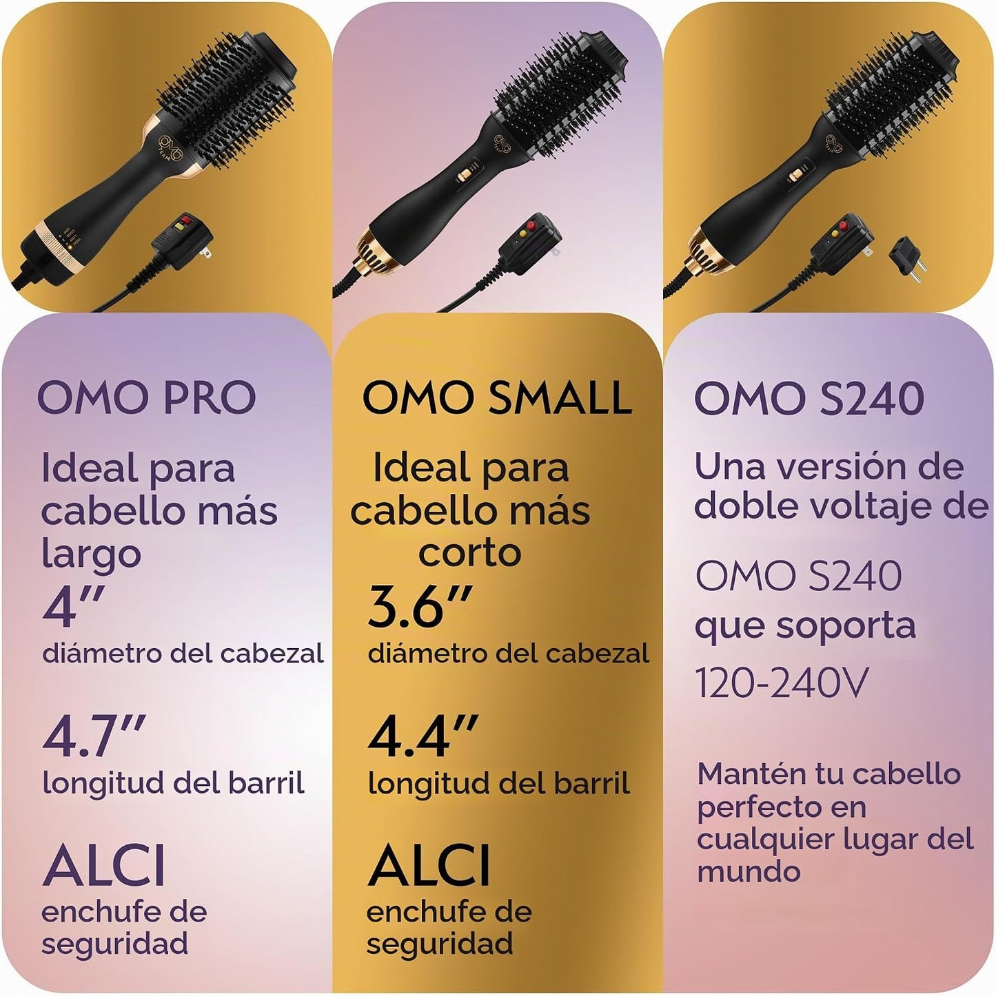 Cepillo secador de pelo manual de doble voltaje, cepillo de aire ca...