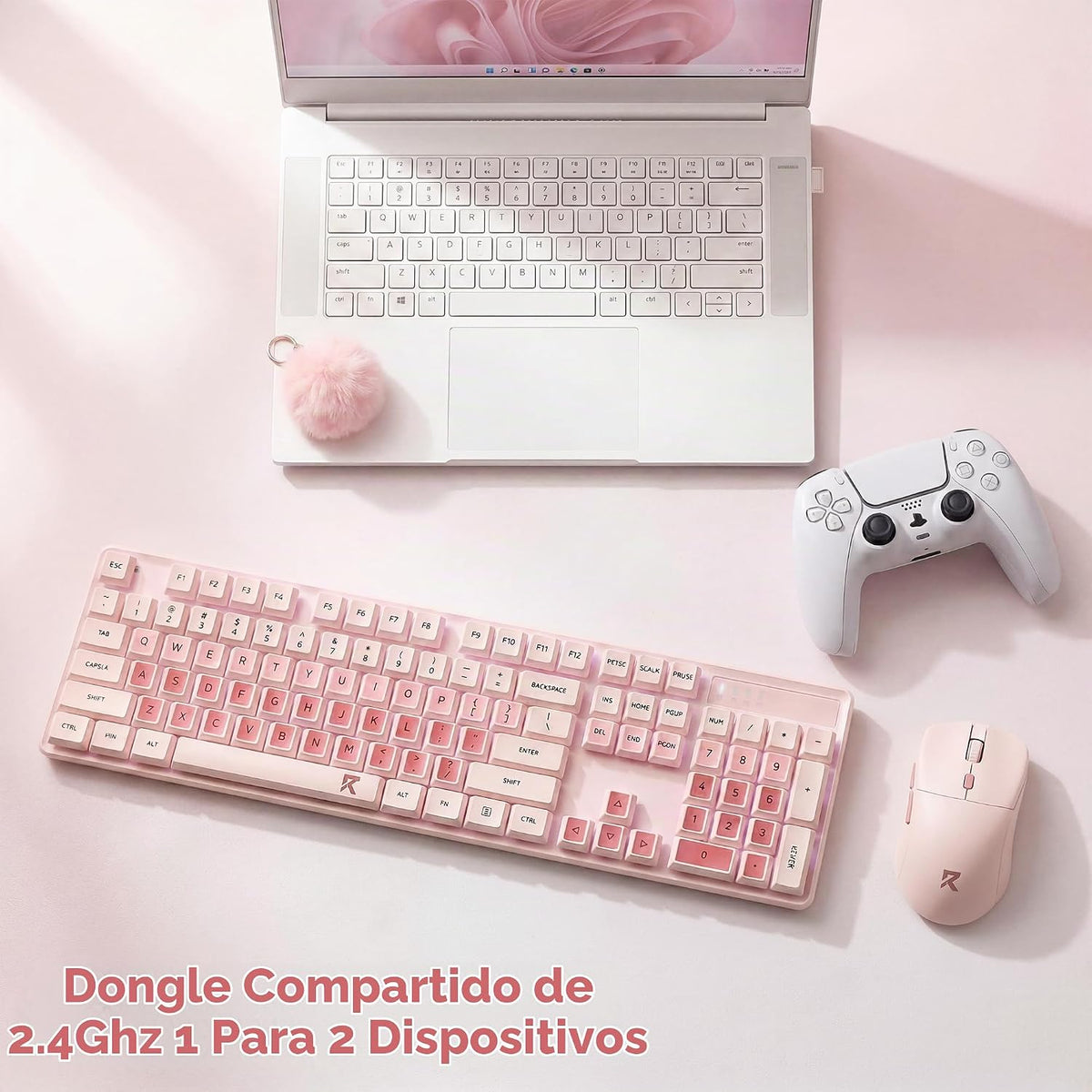 Redragon BS 8531 Combo de teclado y mouse inalámbricos, interruptor...