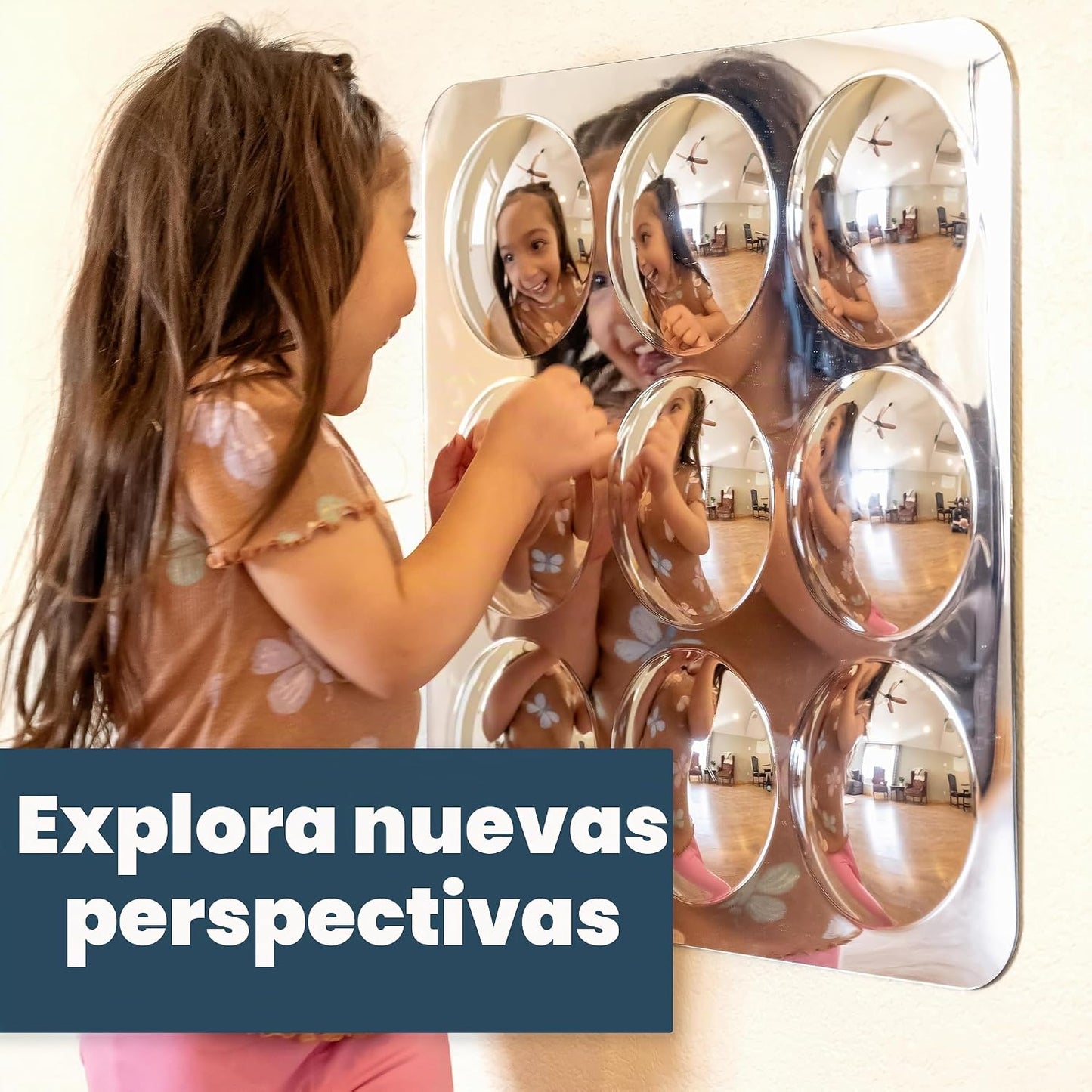 Spark &amp; Wow Espejo sensorial de pared para niños pequeños, gran...