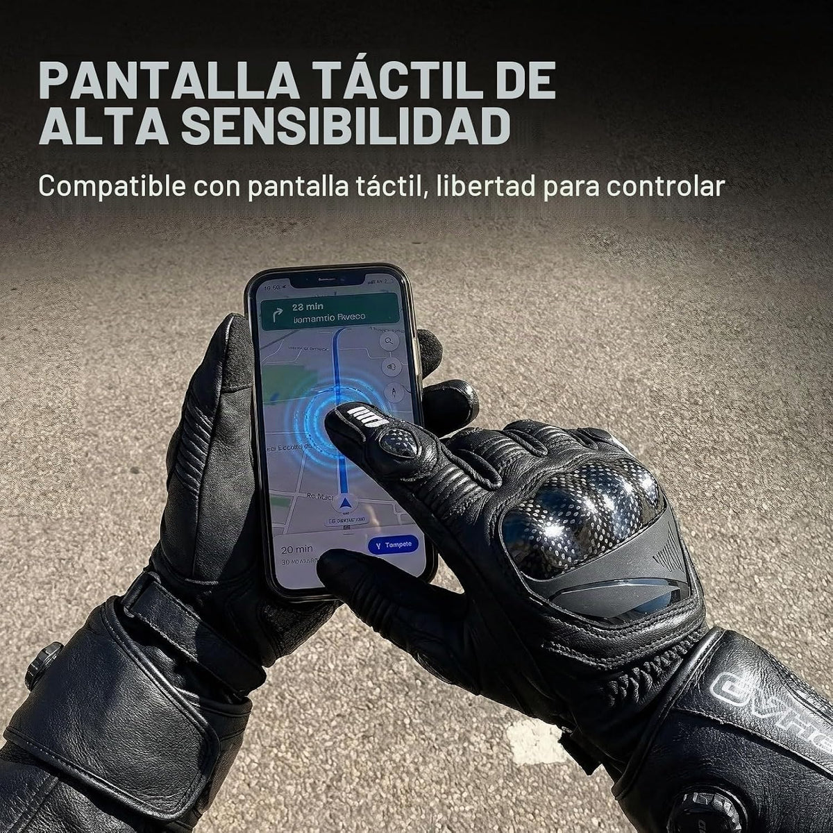 DUHAN Guantes de cuero para motocicleta para hombre/mujer, guantes...