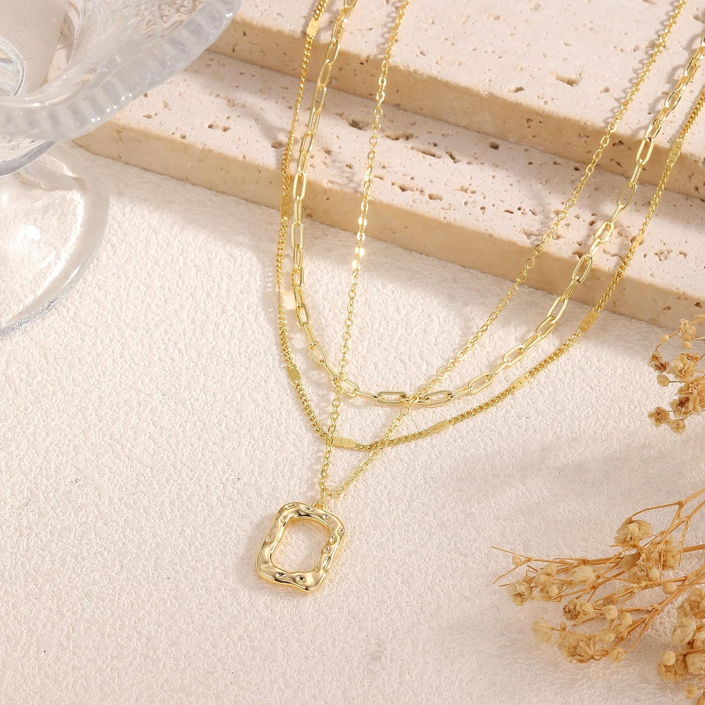 Remmocy Collar de Oro para Mujer Chapado en Oro de 14K Collar de Ba...