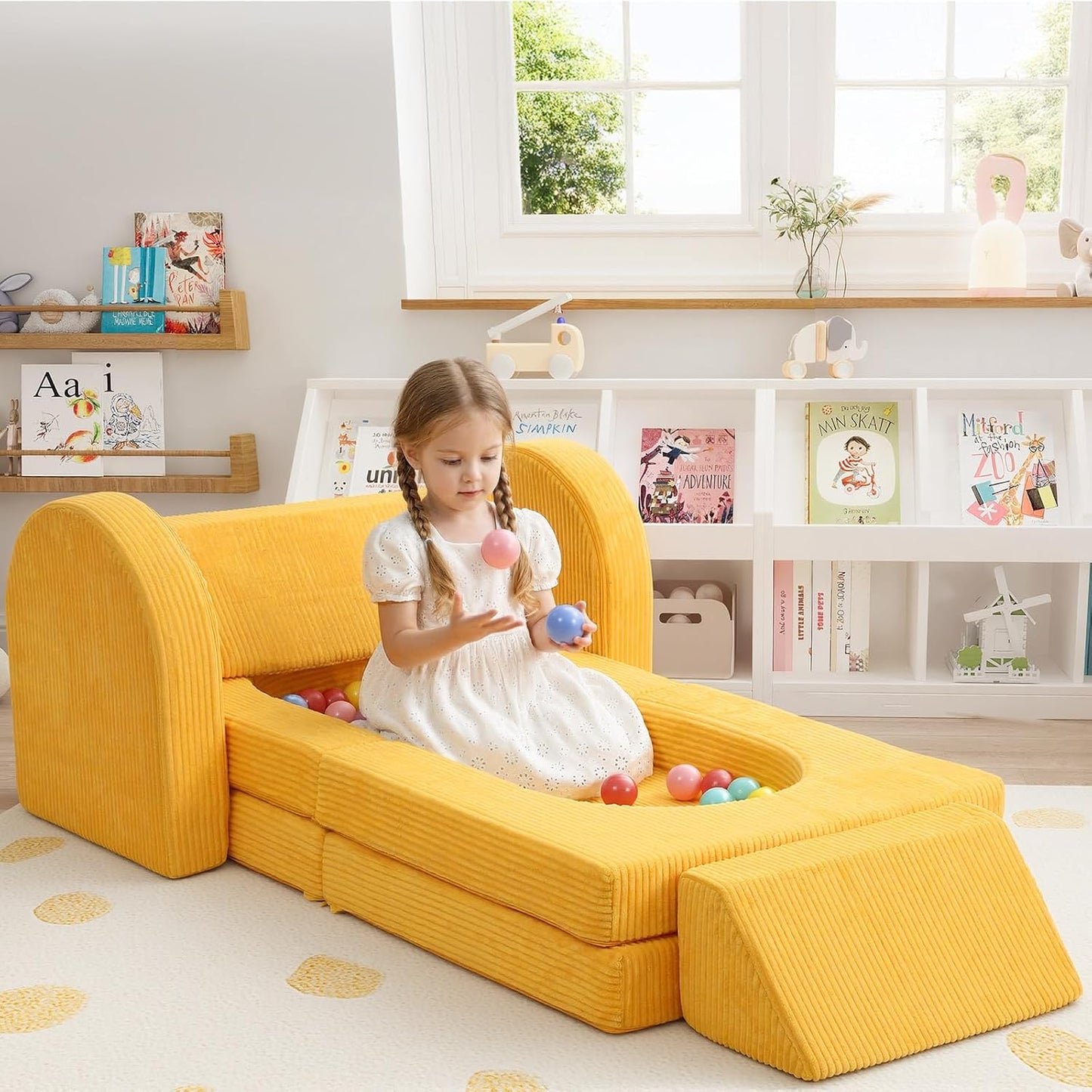 MeMoreCool Elegante sofá de pana de 10 piezas para niños, sofá modu...